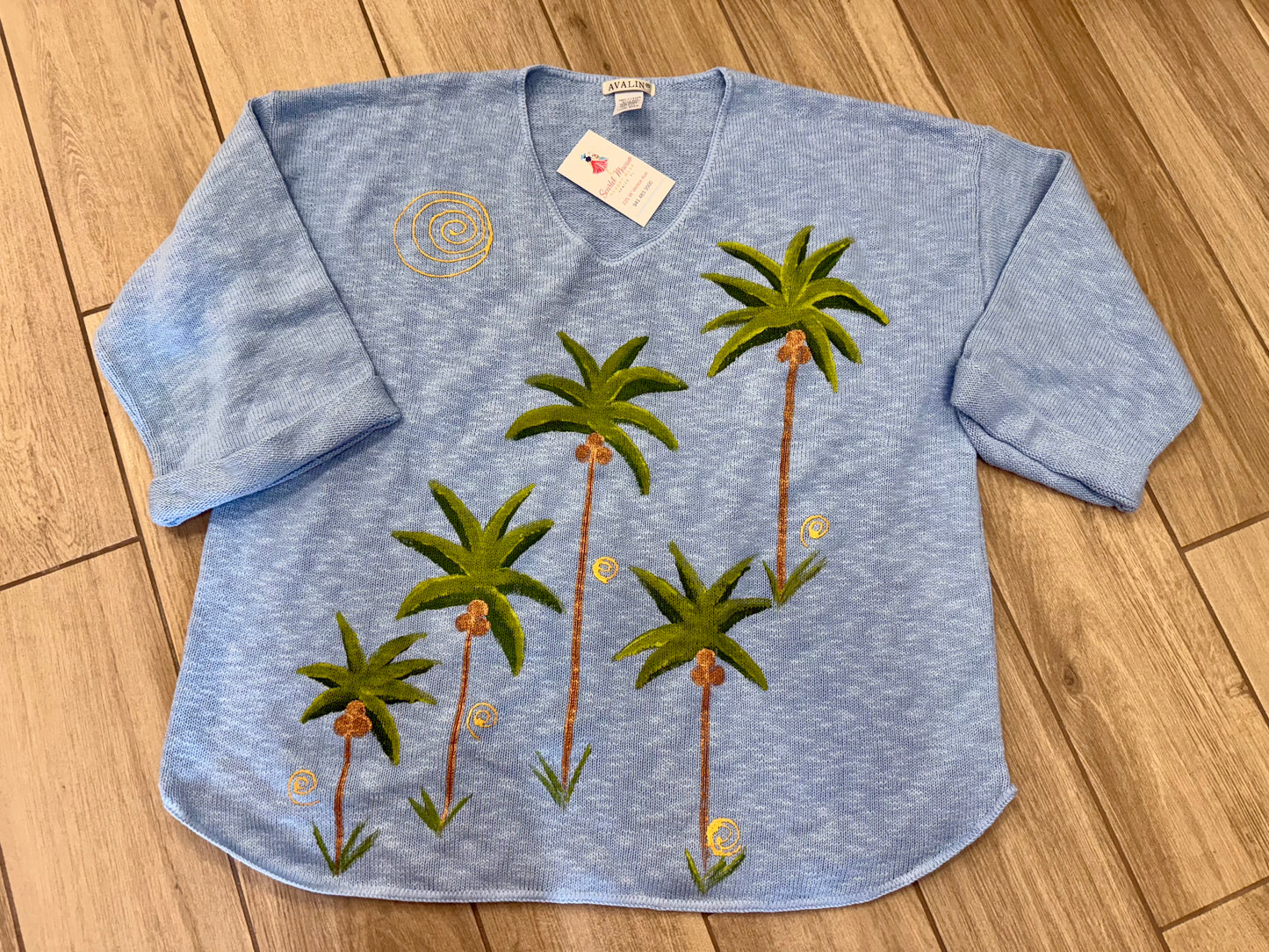 Peg Painted 5 Palm Party Sweater