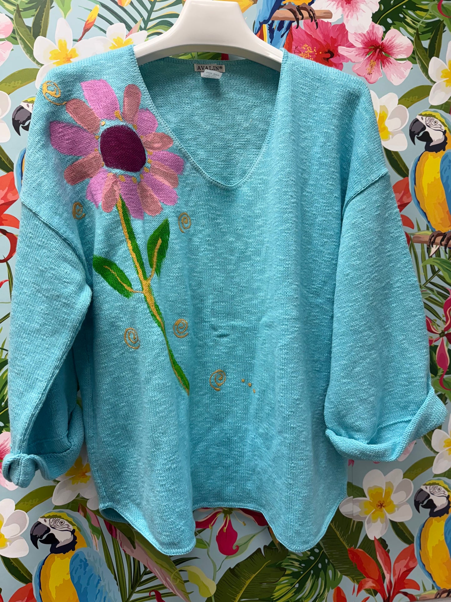 Peg Peach Petals Painted Sweater
