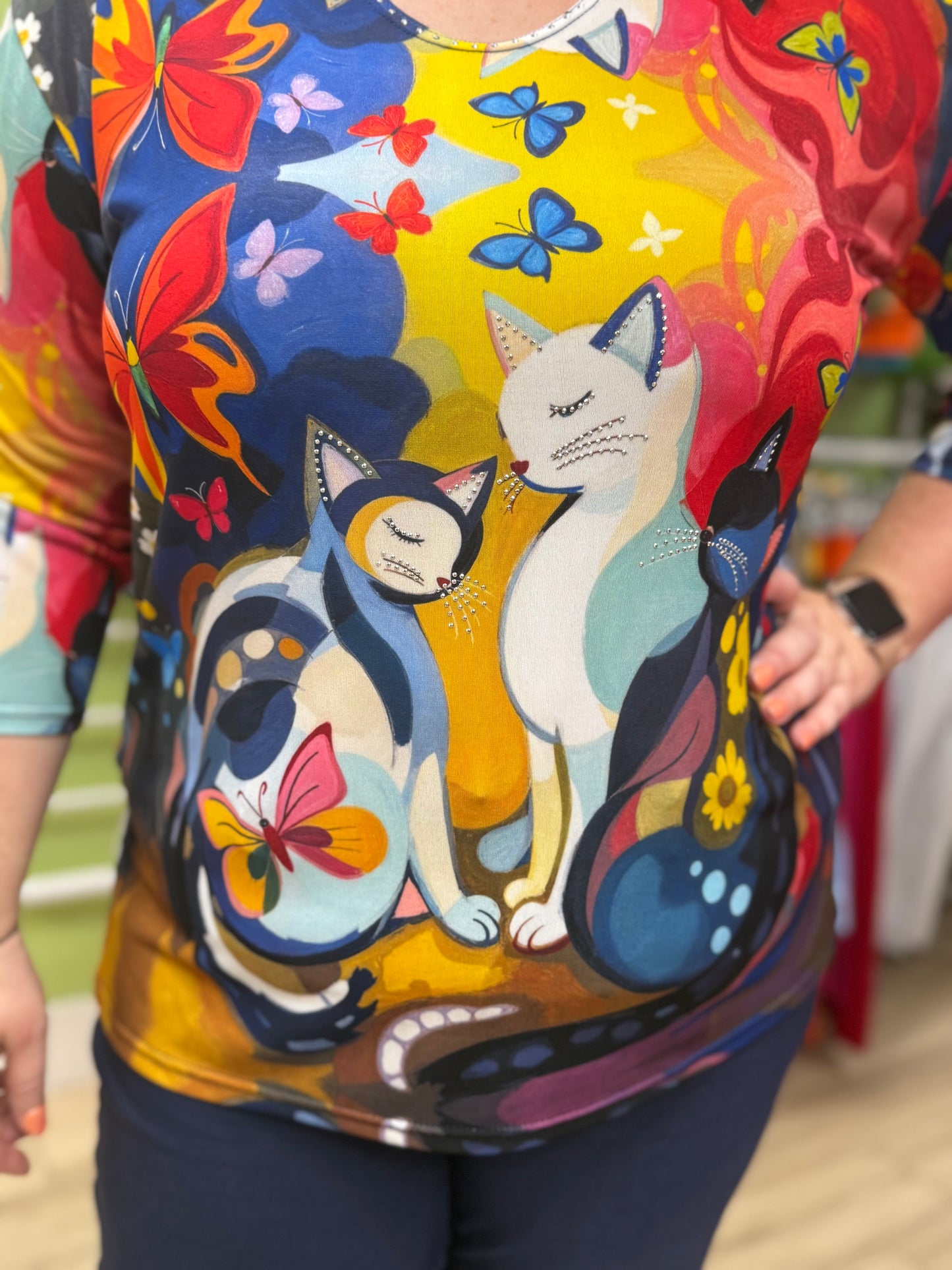 Valentina PH Print 35615 Cats Top