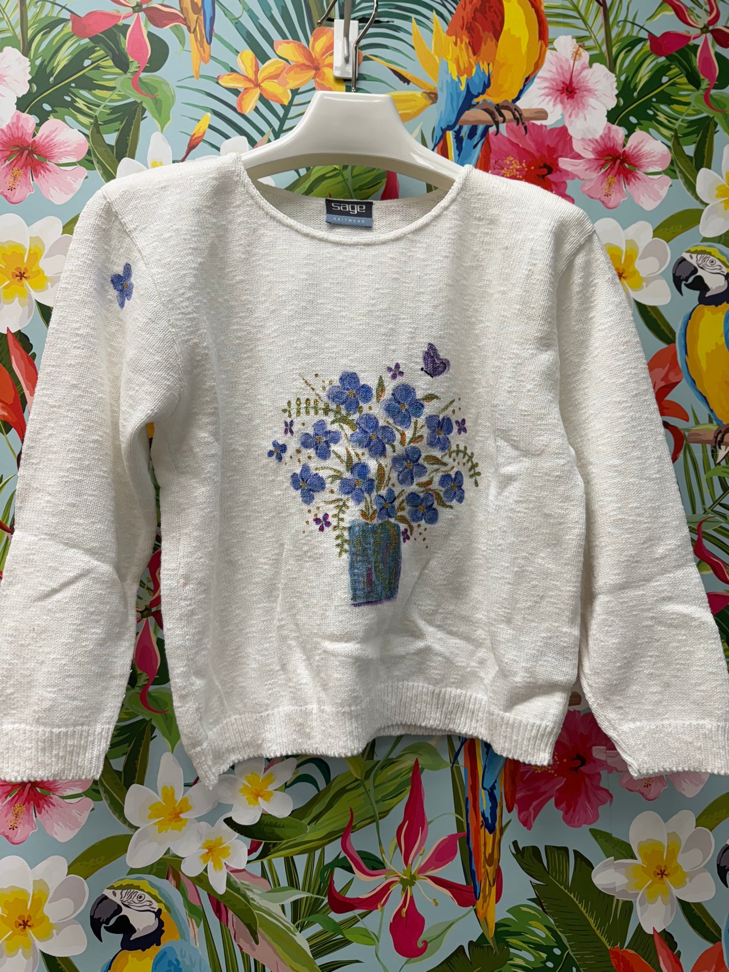 LisaLou Painted Floral Arrangement Sweater