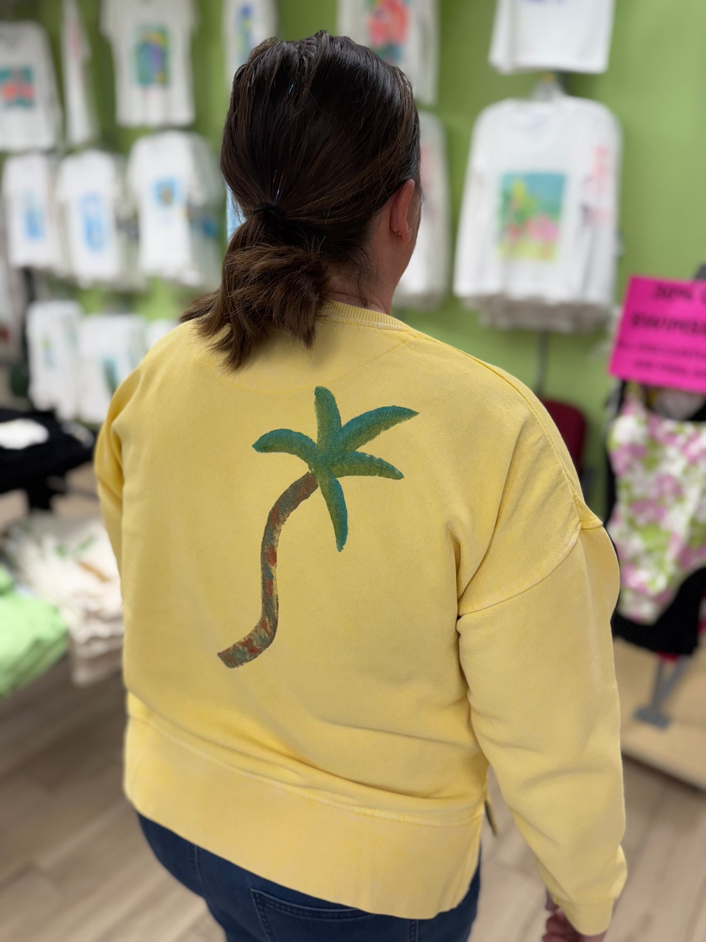 Peg Painted Palm Party Sweatshirt