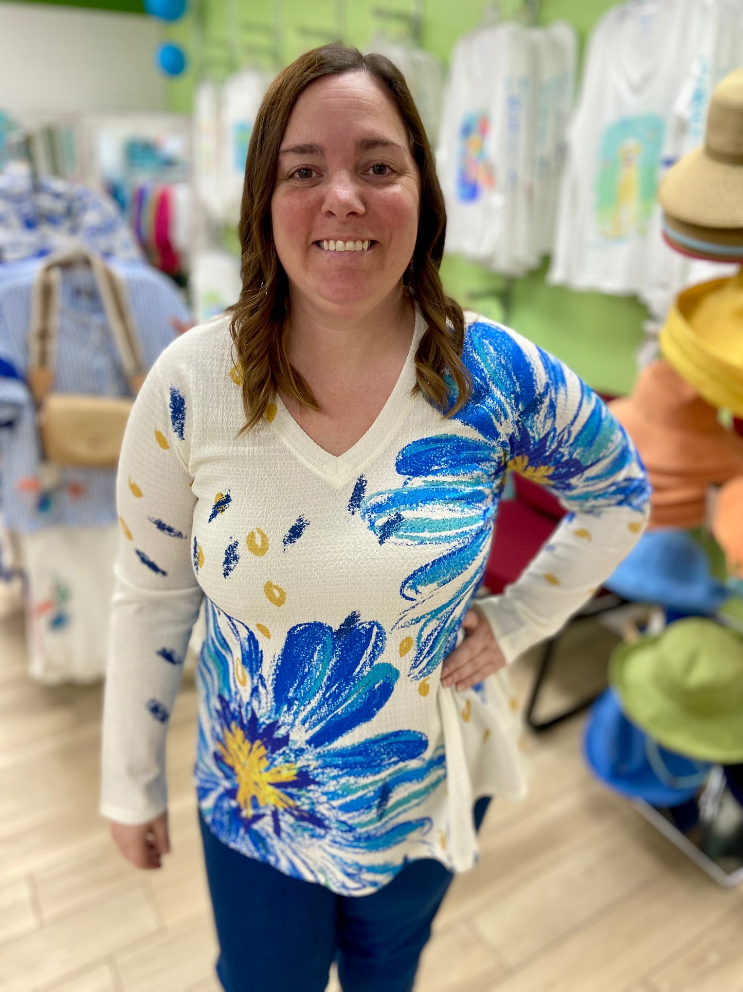 Inoah T700YO Blue Daisy Top