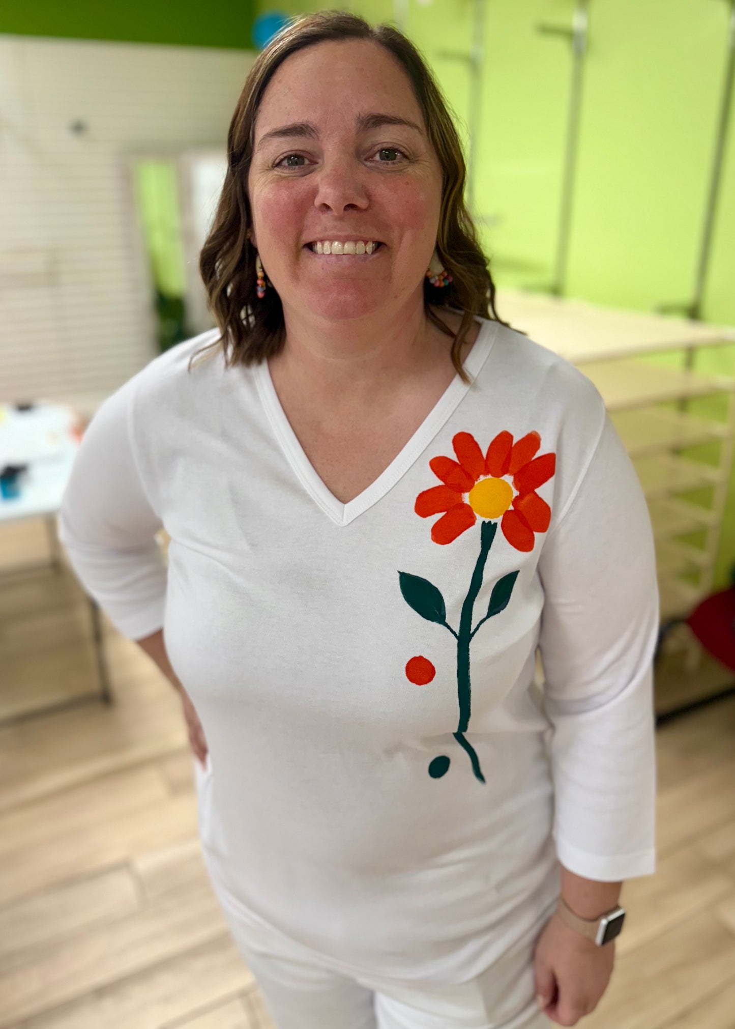 Peg Painted Solo Side Flower Top