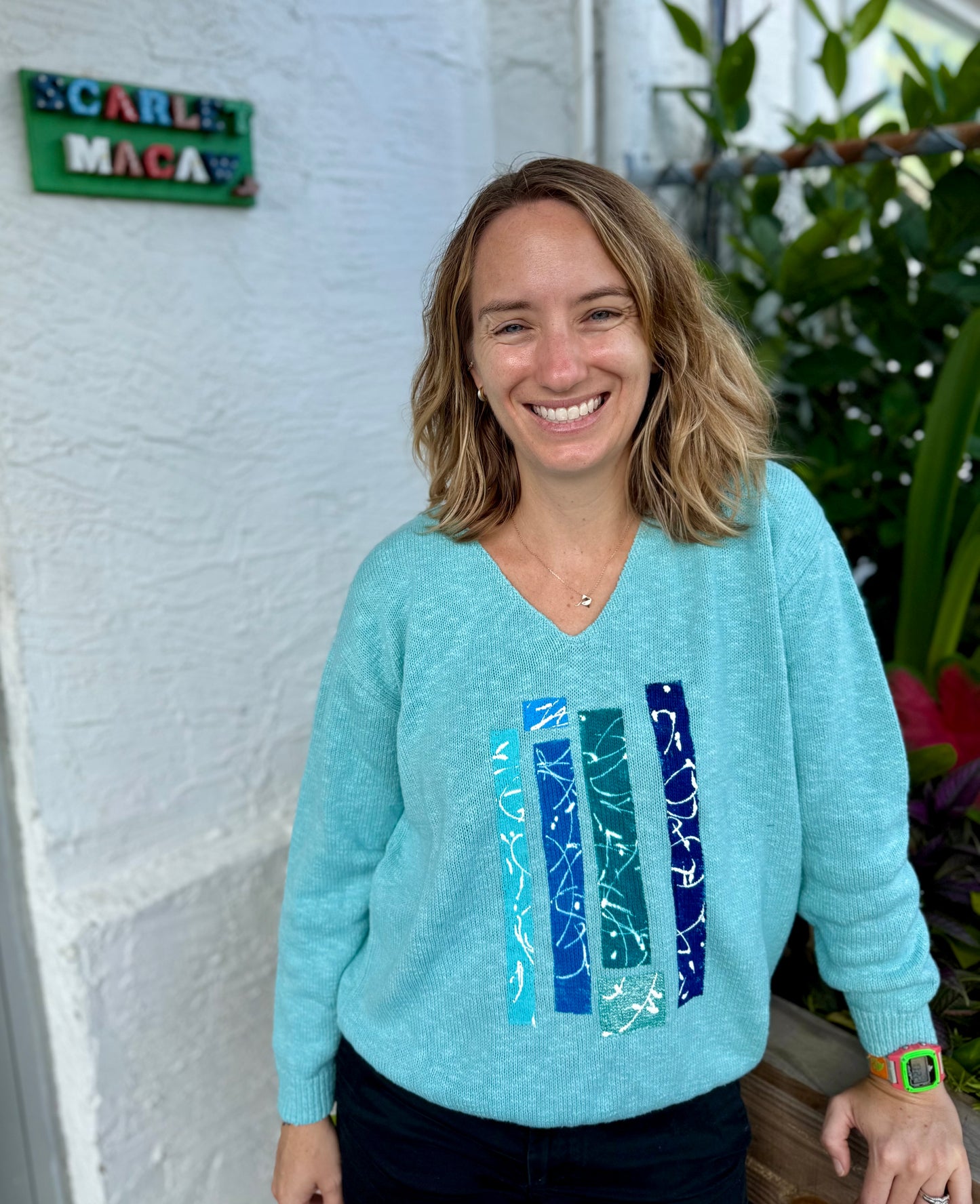 MoMo Sweater - Blue Bars