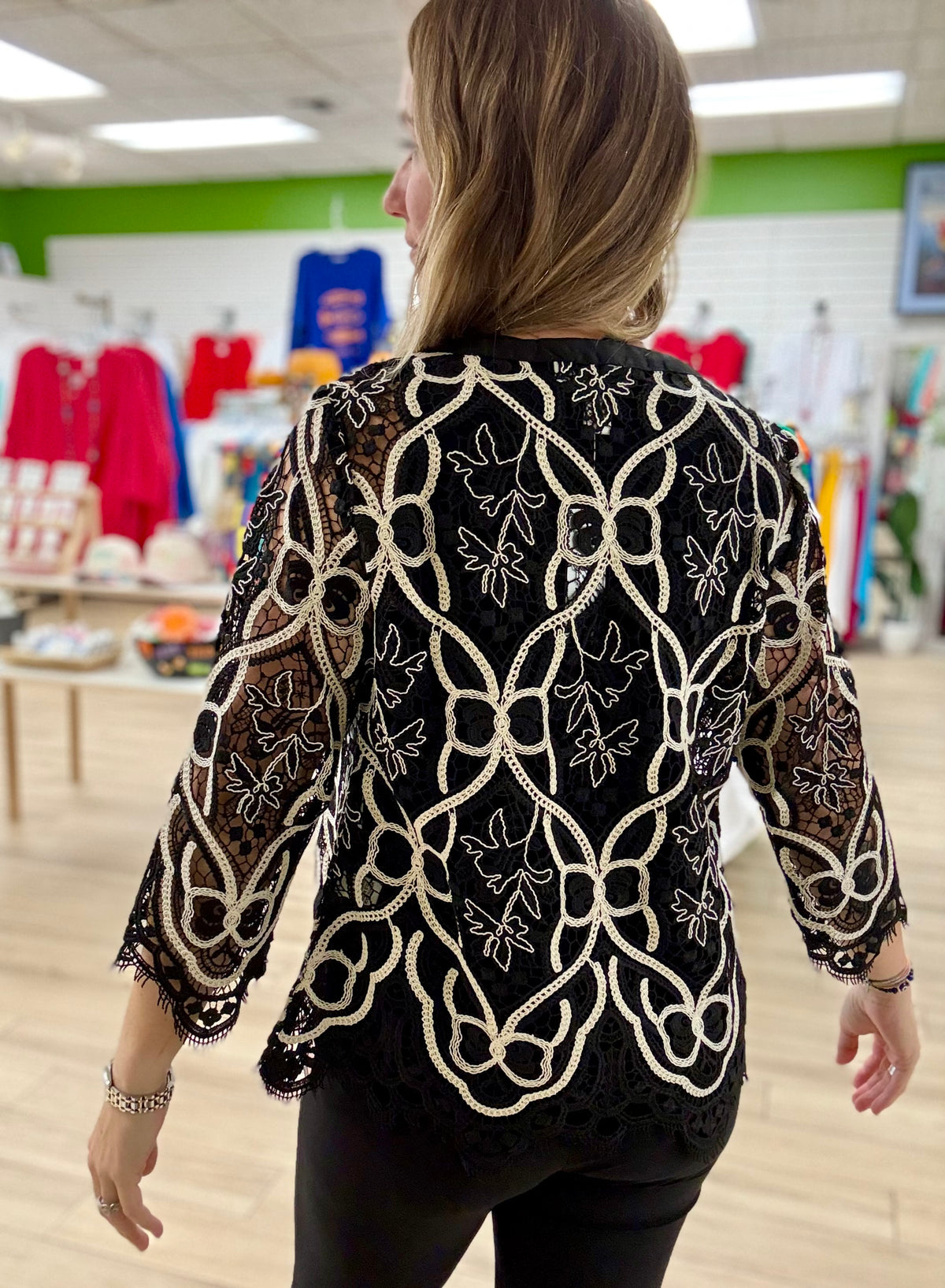 Aris A Lovely Lace Look Jacket