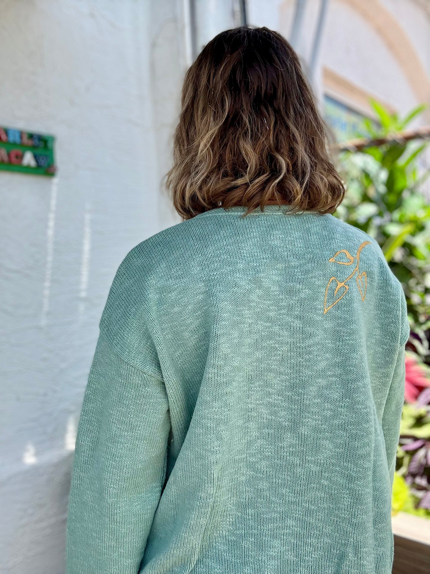 Peg Painted Sweater - Sage Floral