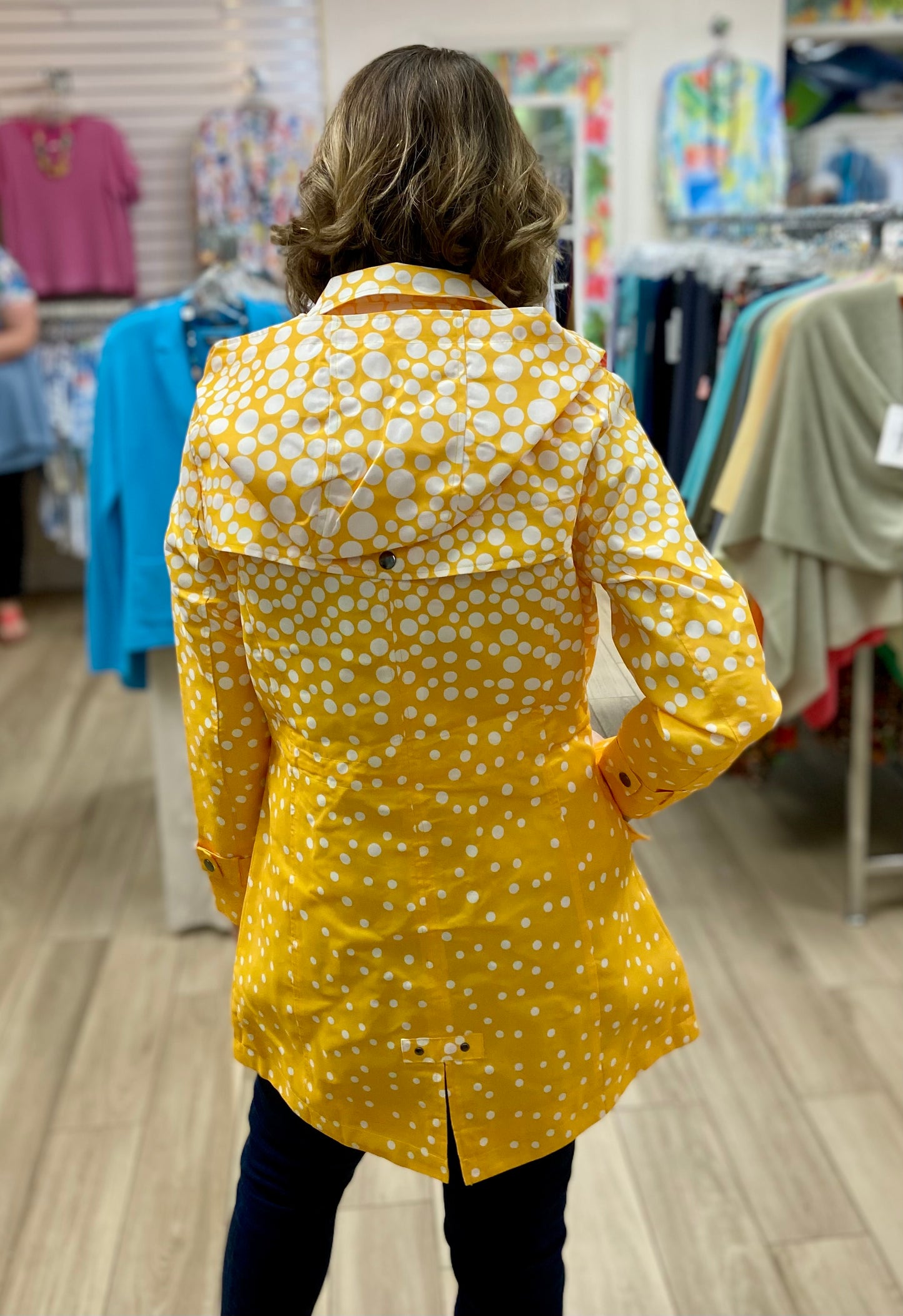 Oopera J52674W Dots Rain Jacket