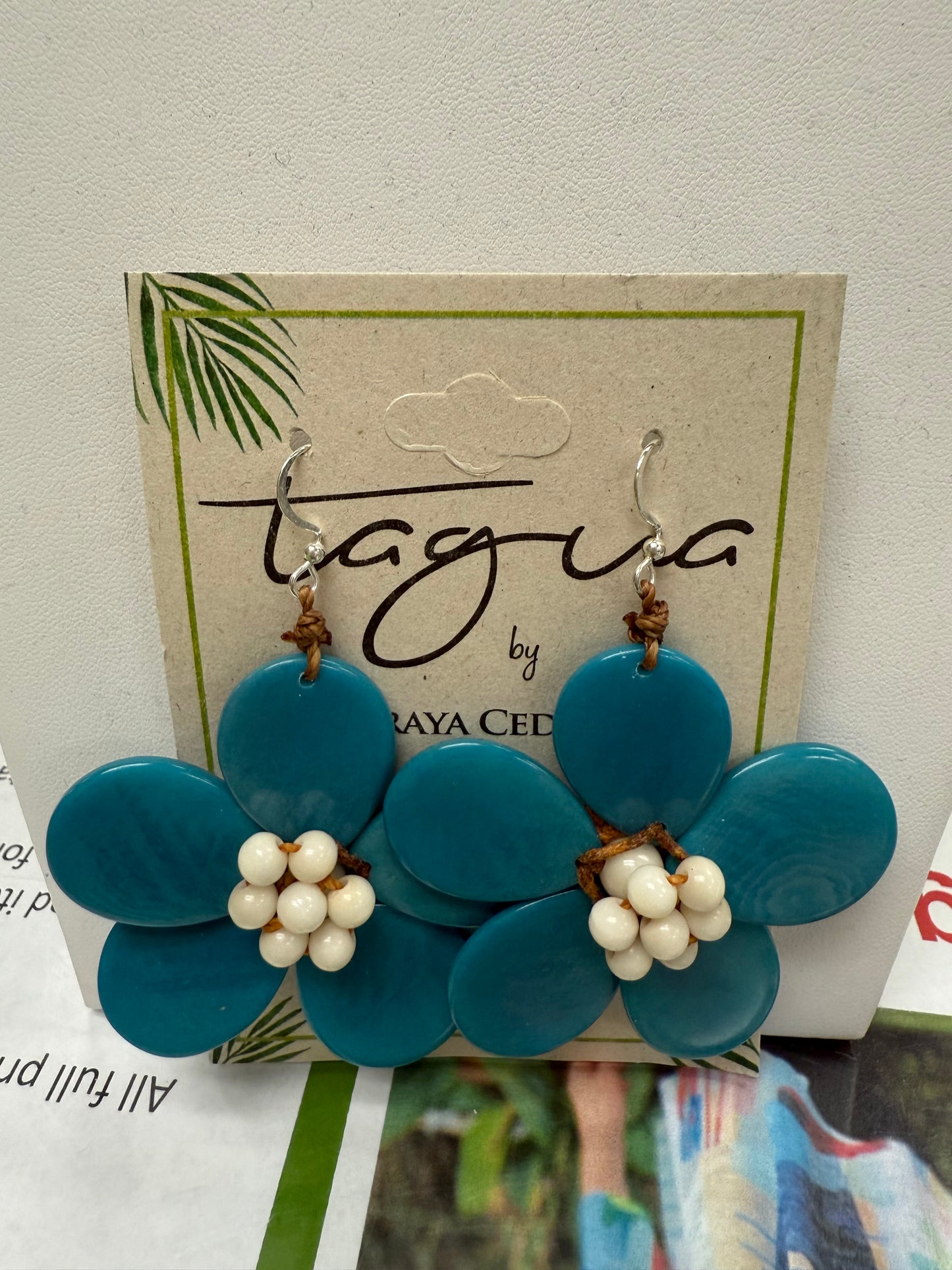 Tagua Bethany Flower Earrings