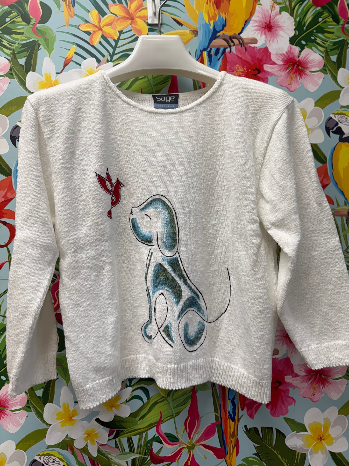 LisaLou Painted Cardinal Dog Sweater