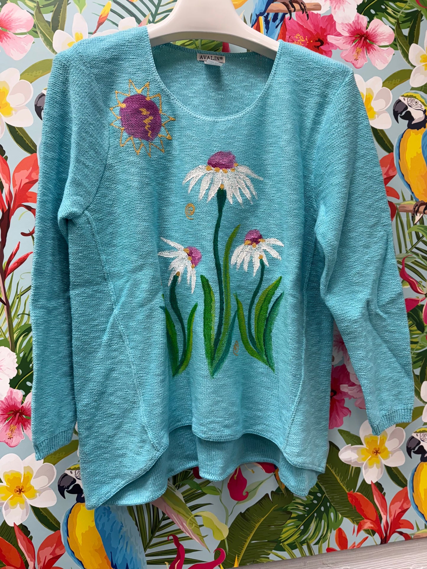 Peg Painted Coneflower Trio Sweater