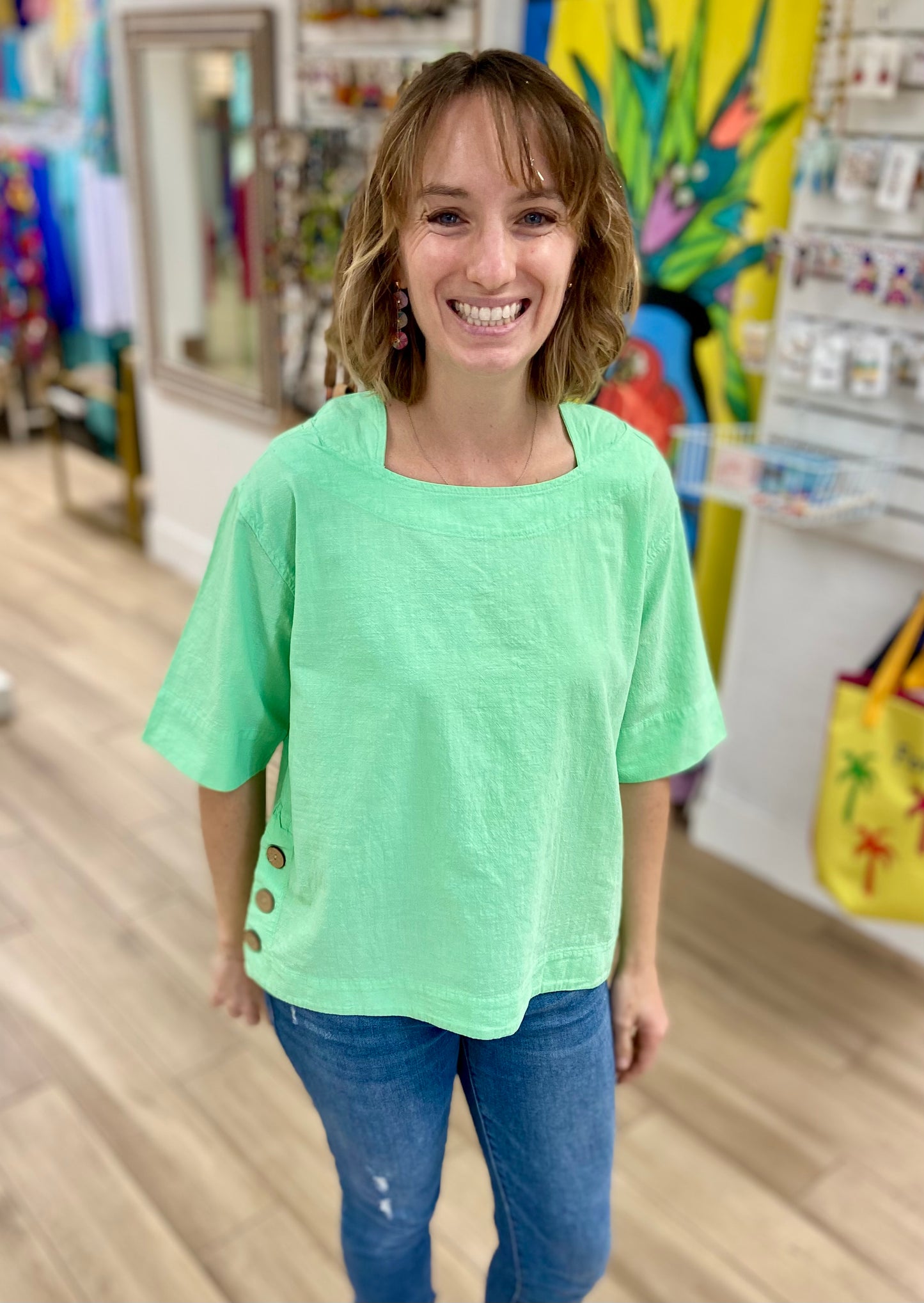 Sea Breeze 501 Side Button Top