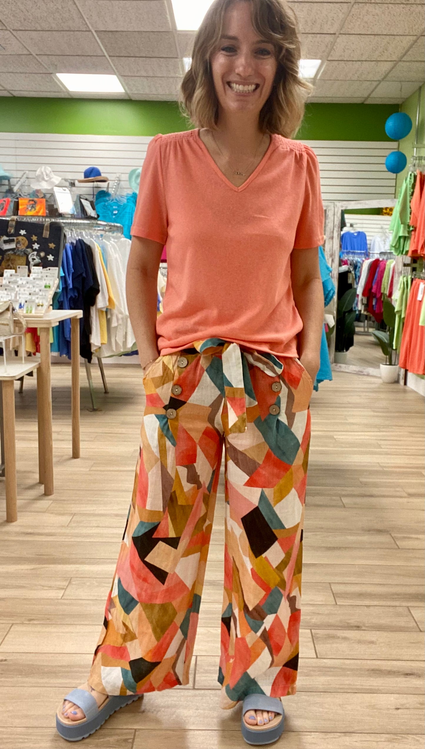 Spanner 225117 Geo Print Linen Pant