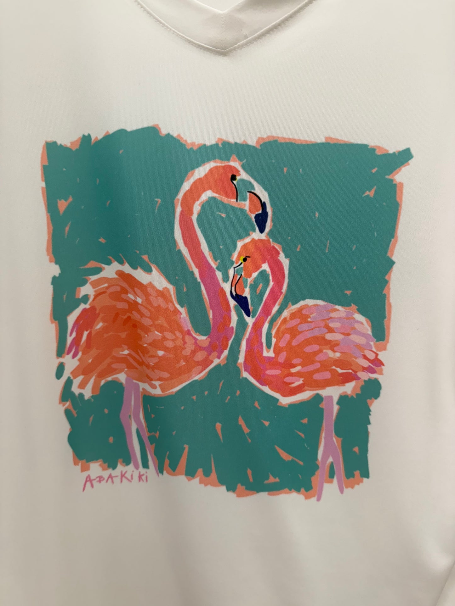 Abakiki UPF50 Biscayne Mint Flamingo Top
