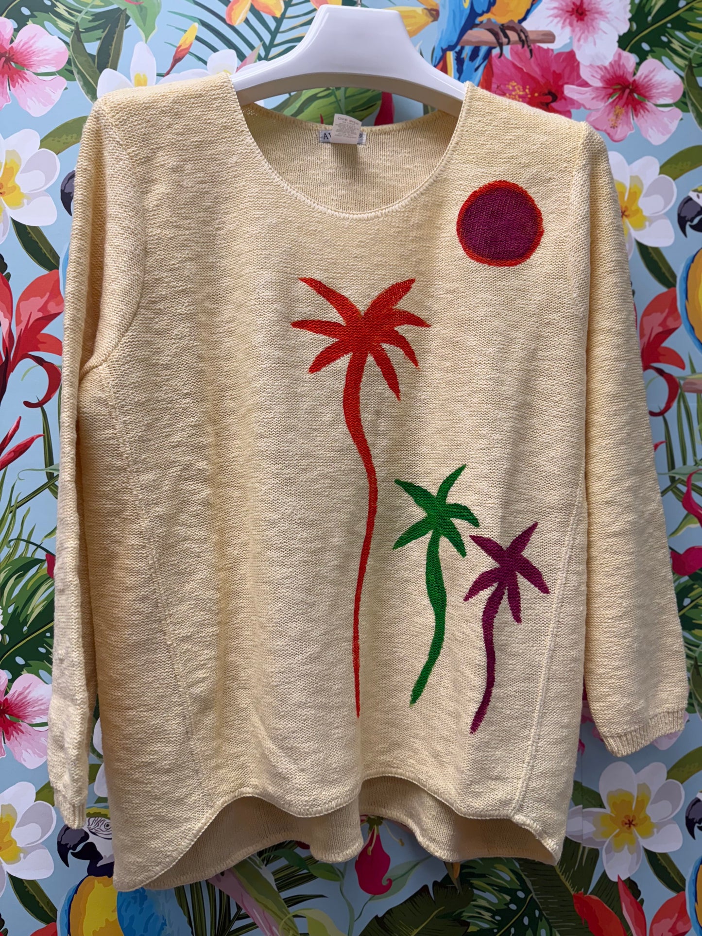 Peg Painted Sweater - Bright Palm Trio