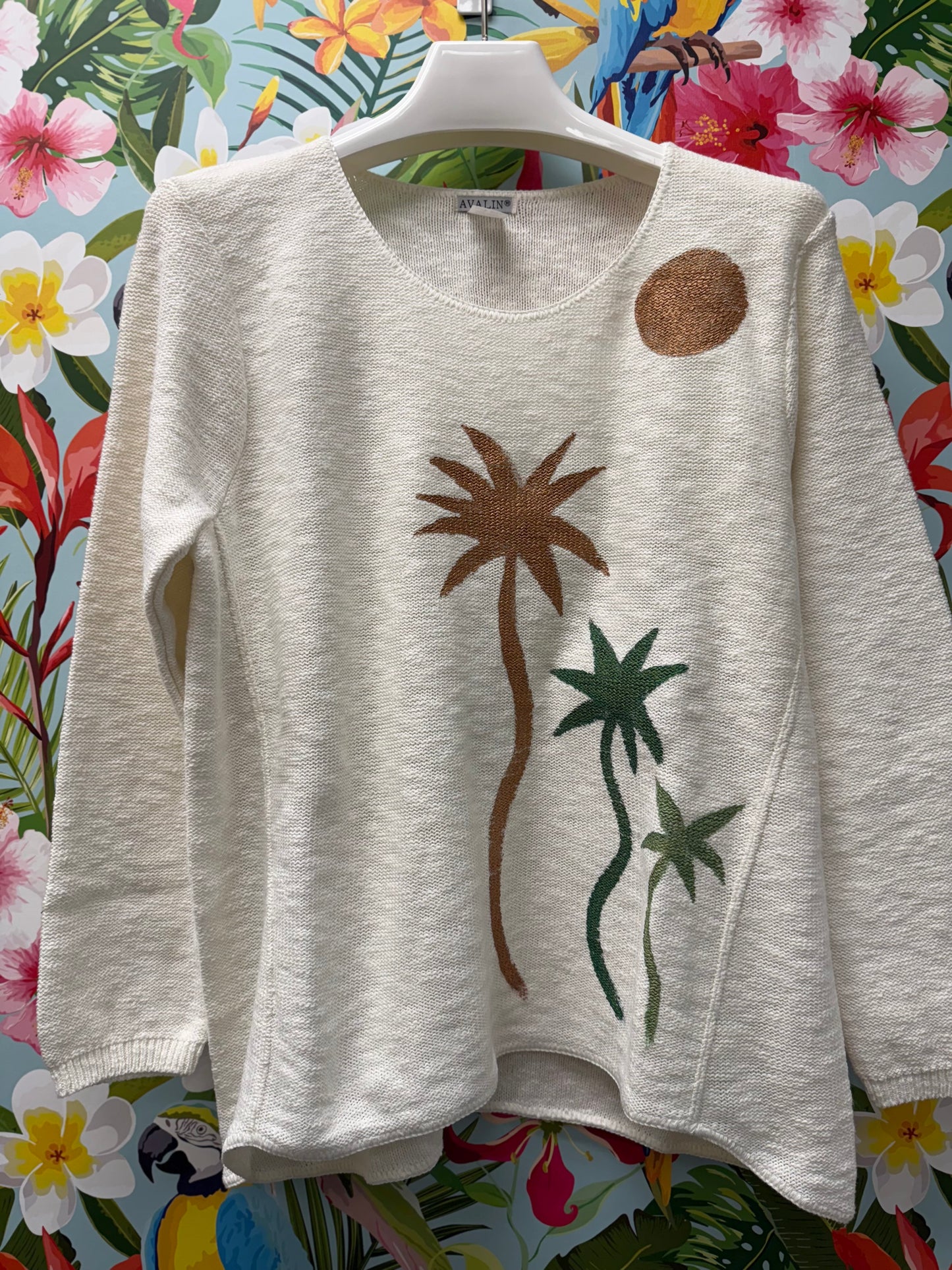 Peg Painted Sweater - Metallic Palms Party