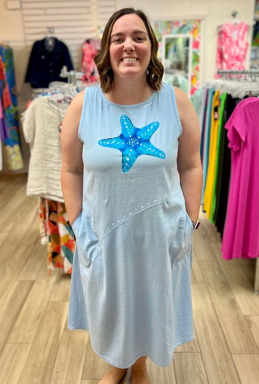 MoMo 1094 Starfish Dots Midi Dress