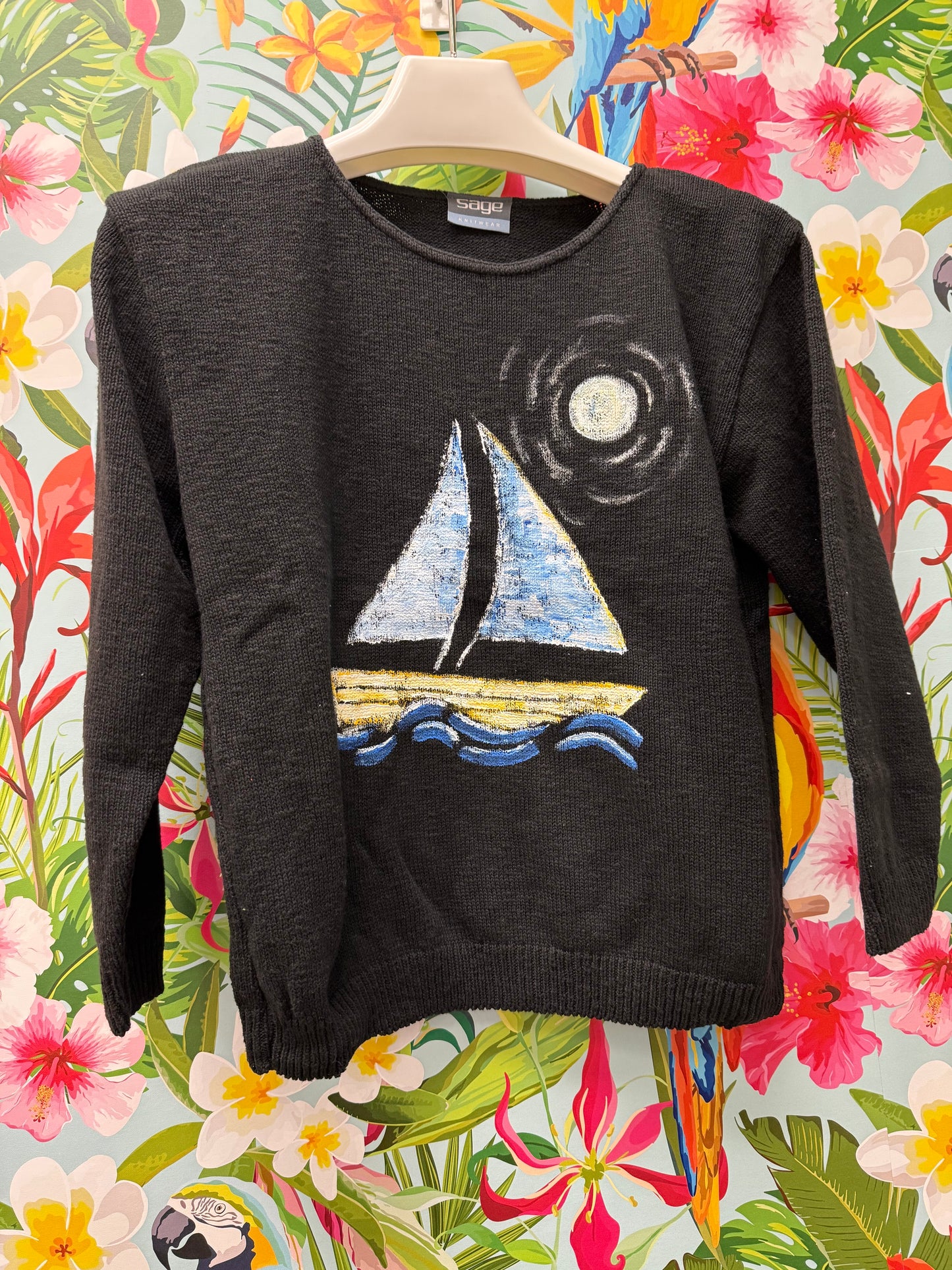 LisaLou Painted Sailboat Sweater