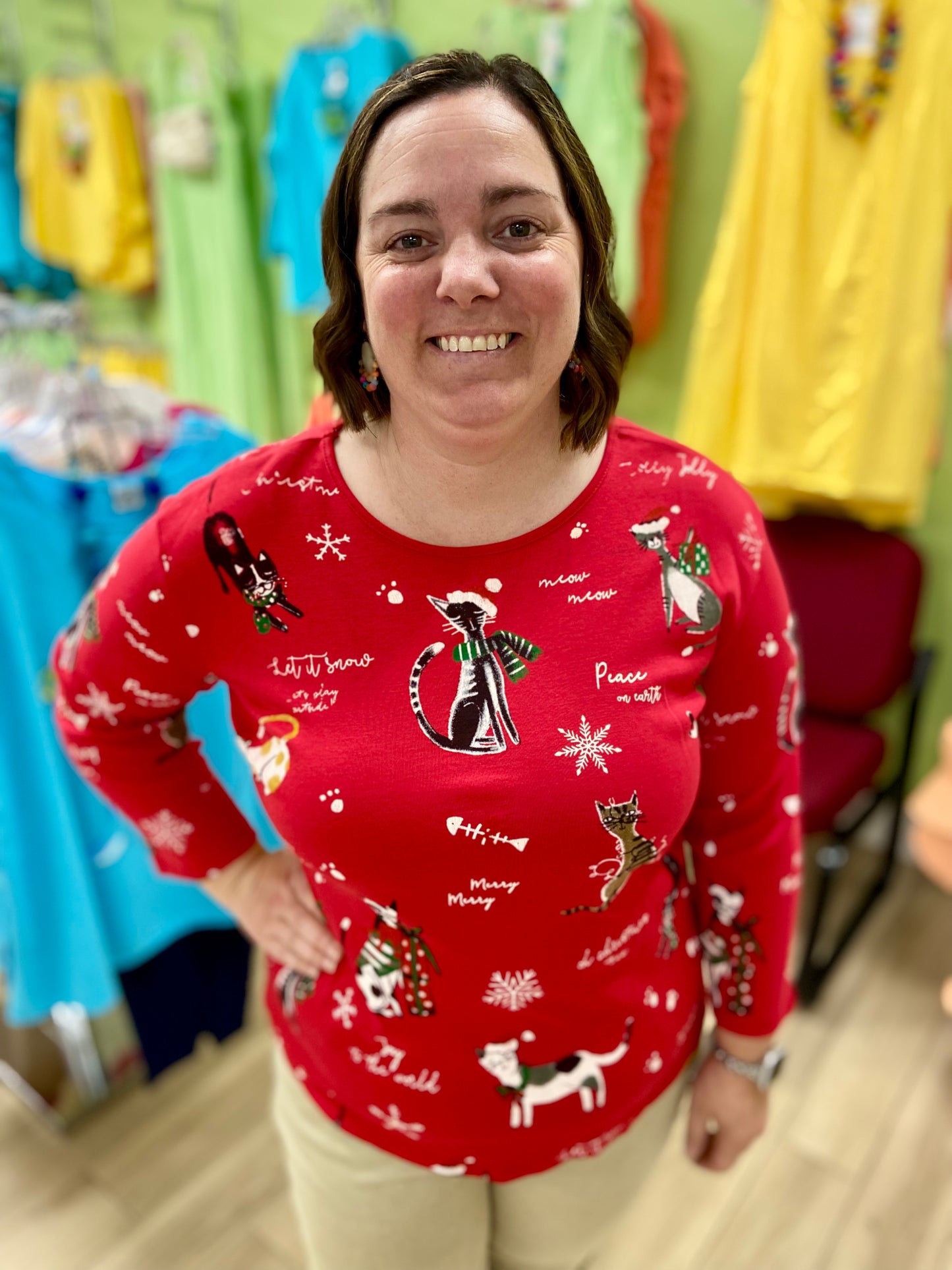 Jess & Jane 14 Meowy Christmas Top