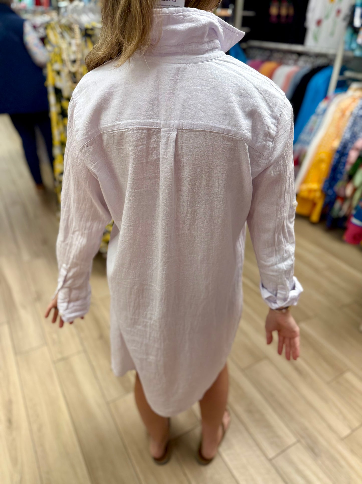 Maya Jones 1728 Cotton Button Down Tunic Dress