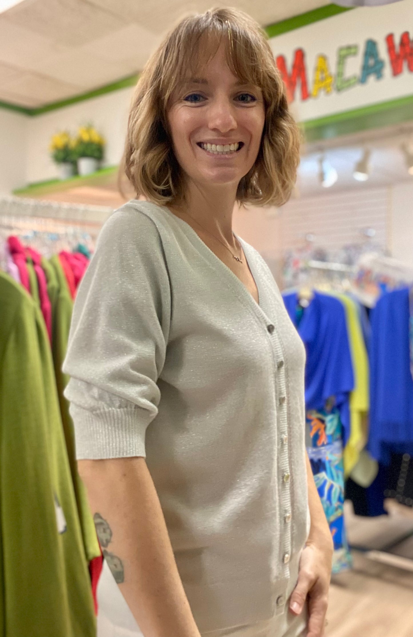 Marble 7870 Reversible Sparkle Cardigan