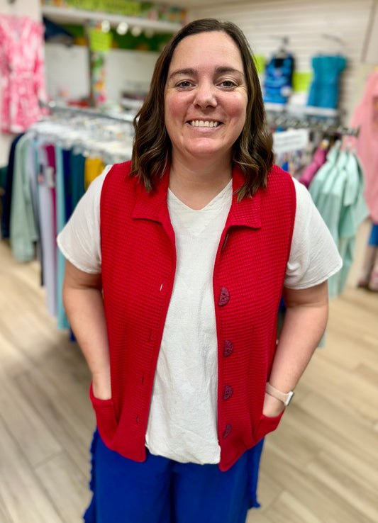 Focus C655 Red Waffle Vest