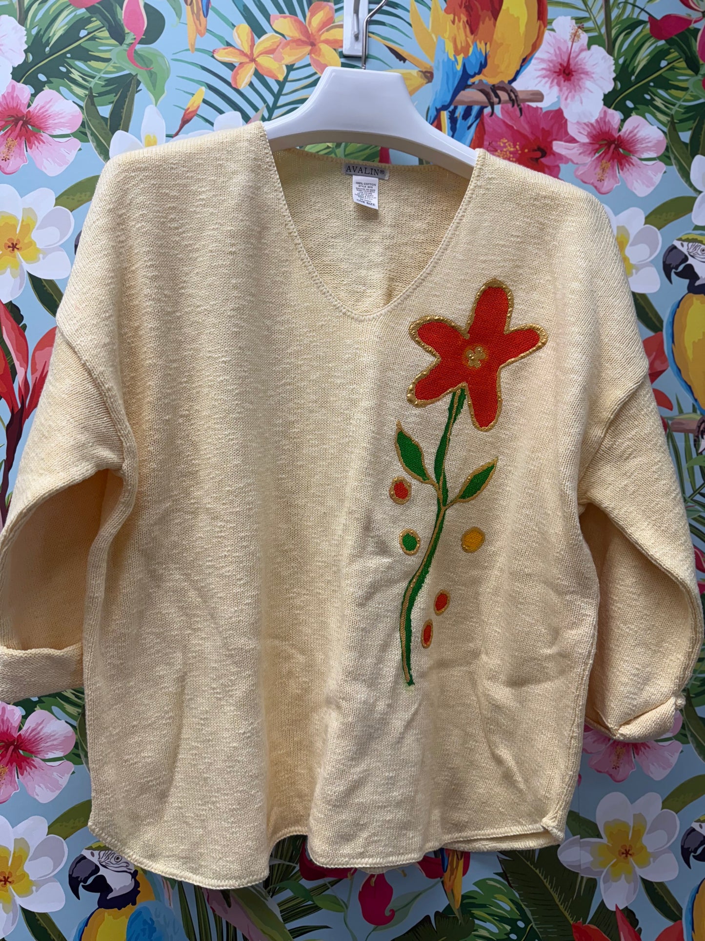 Peg Painted Solo Side Bloom Sweater
