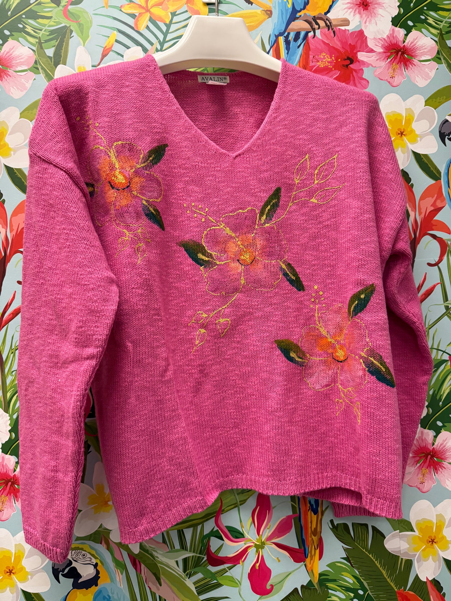 Peg Painted Hibiscus Sweater