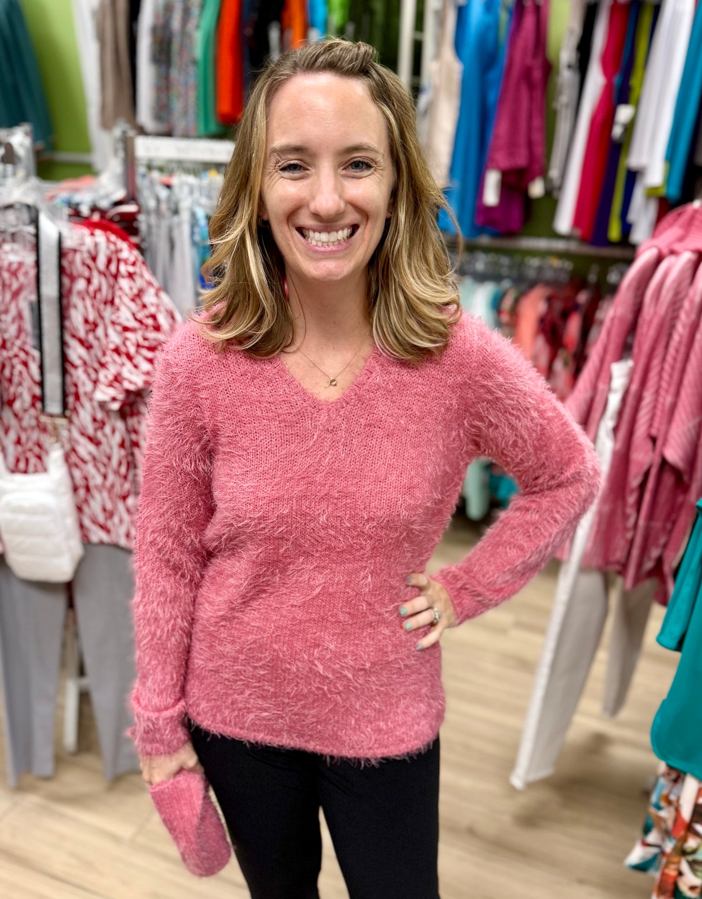 Marble 8032 Fuzzy Removable Neck Sweater