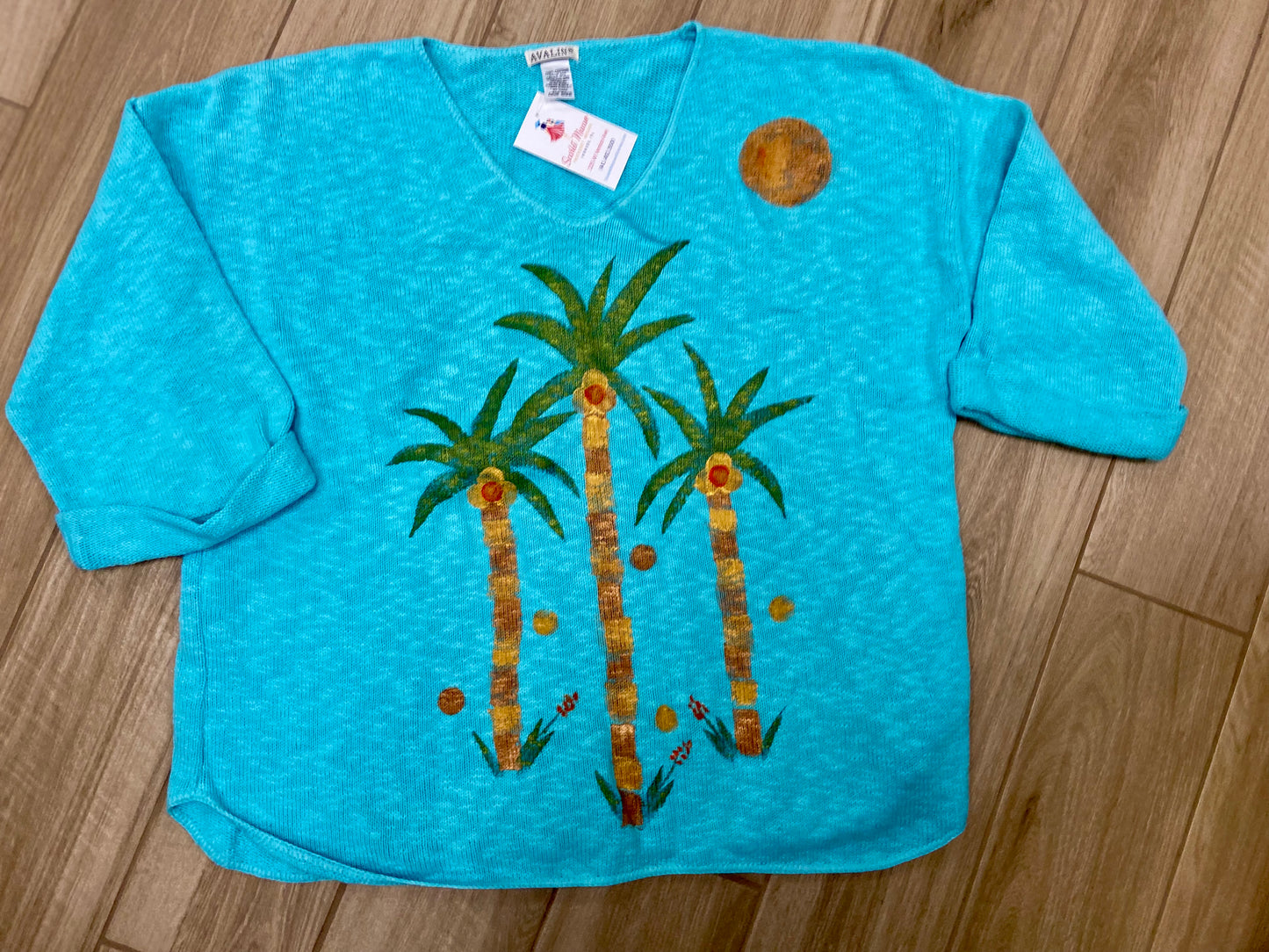 Peg Painted 5 Palm Party Sweater