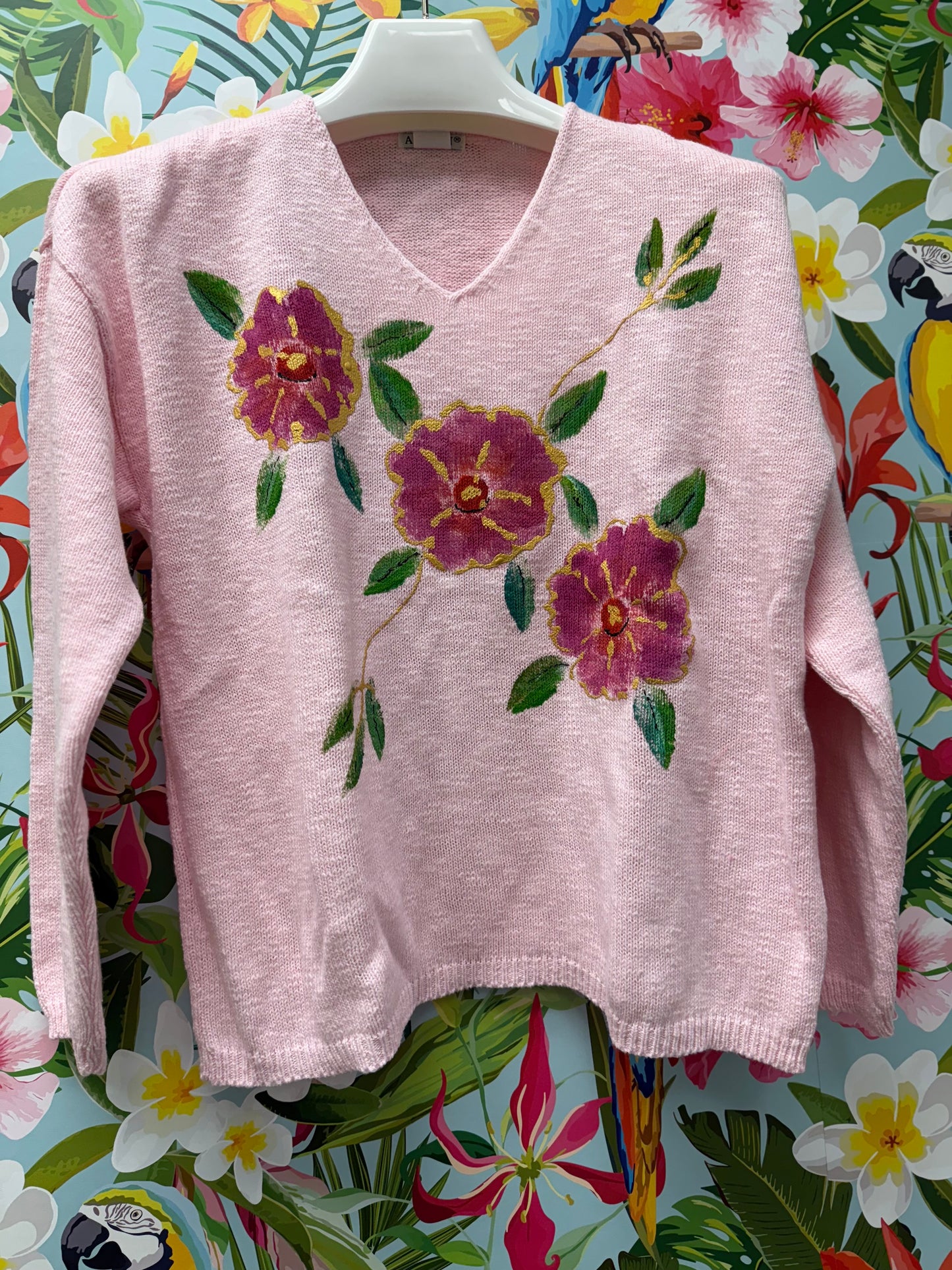 Peg Painted Hibiscus Sweater