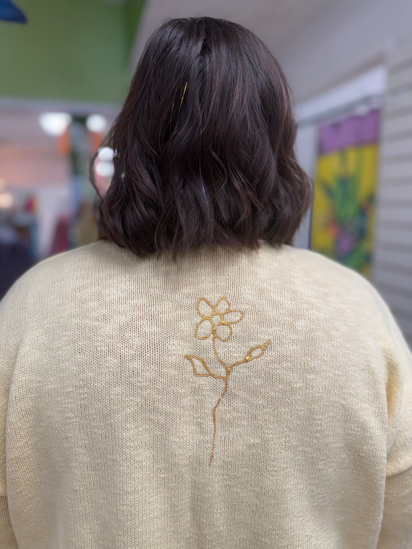 Peg Painted Solo Side Bloom Sweater