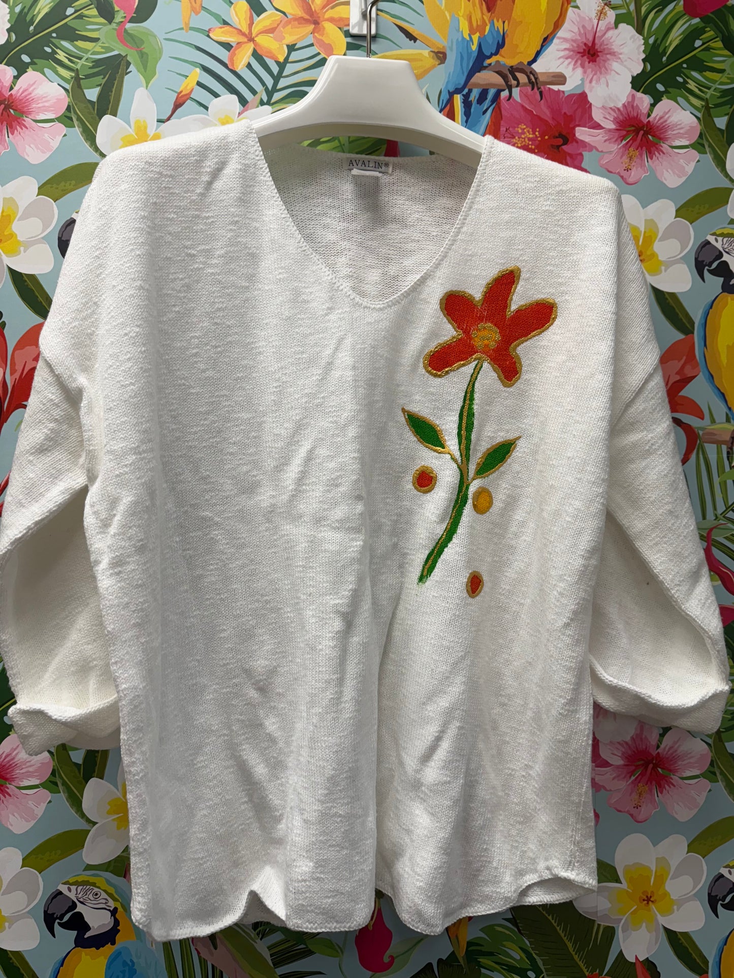 Peg Painted Solo Side Bloom Sweater