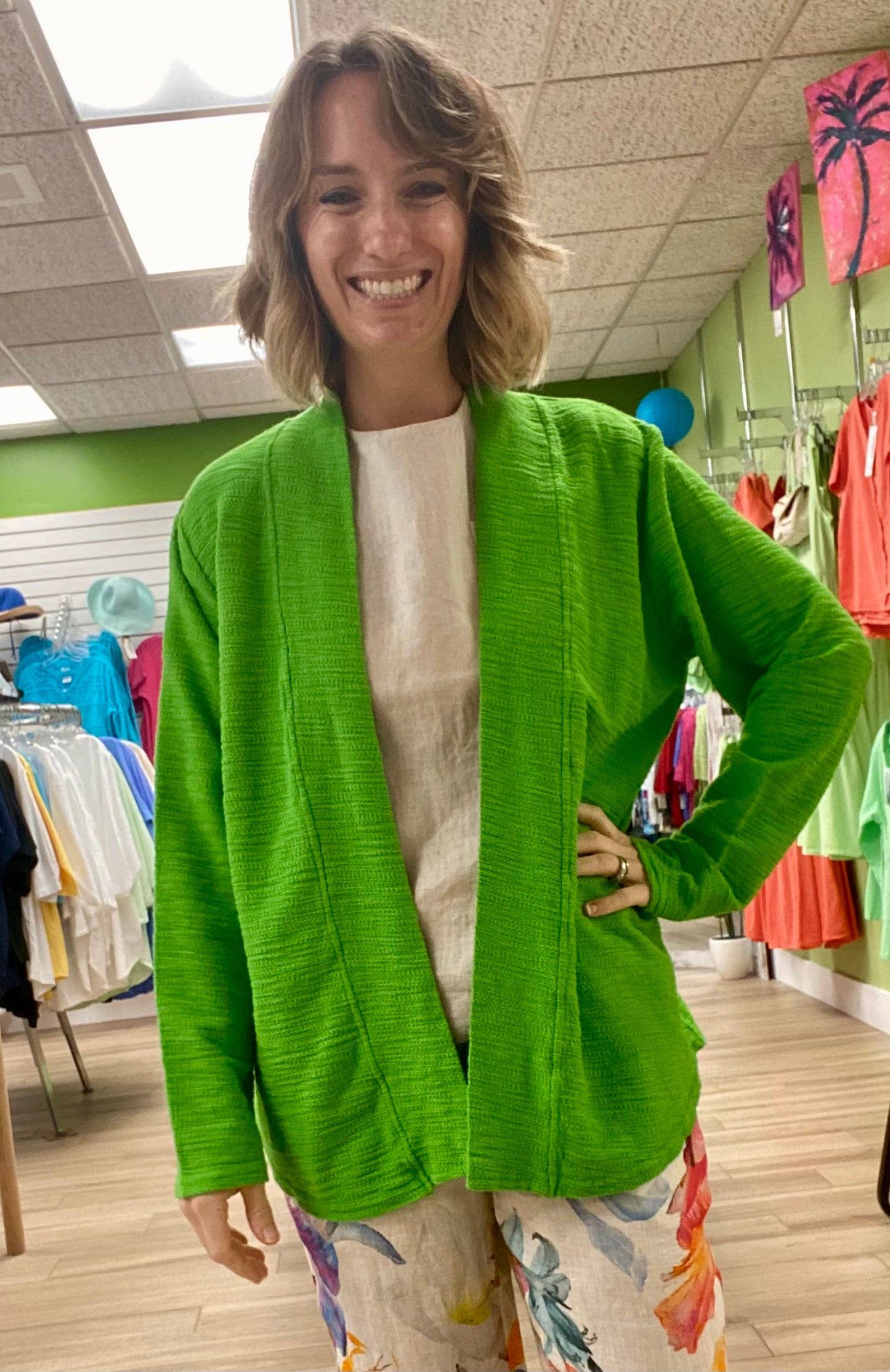 Prairie Cotton SB595 Slub Cardigan