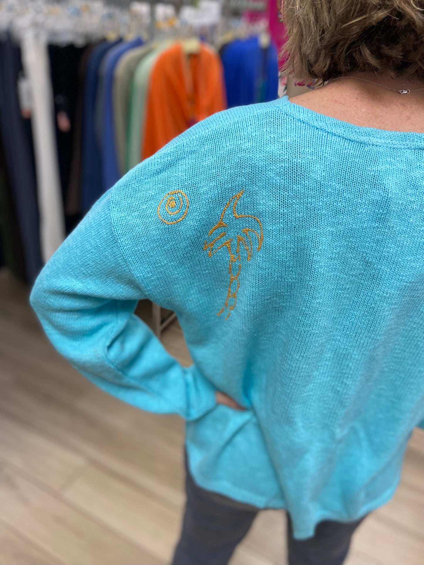 Peg Painted 5 Palm Party Sweater