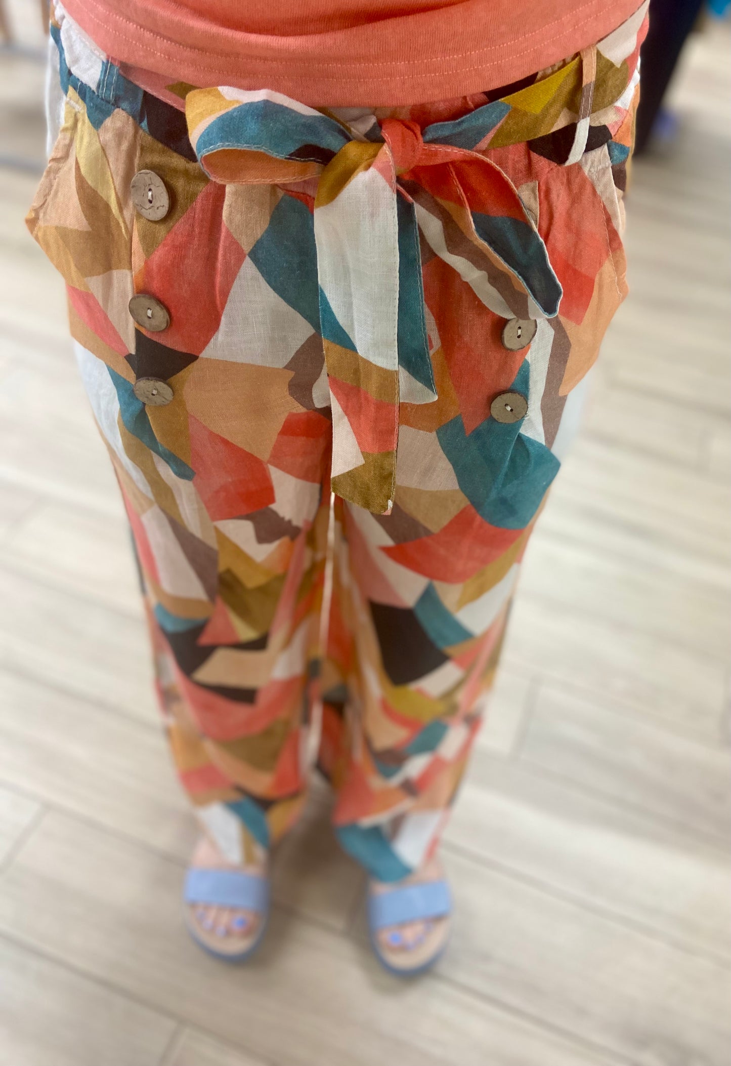 Spanner 225117 Geo Print Linen Pant