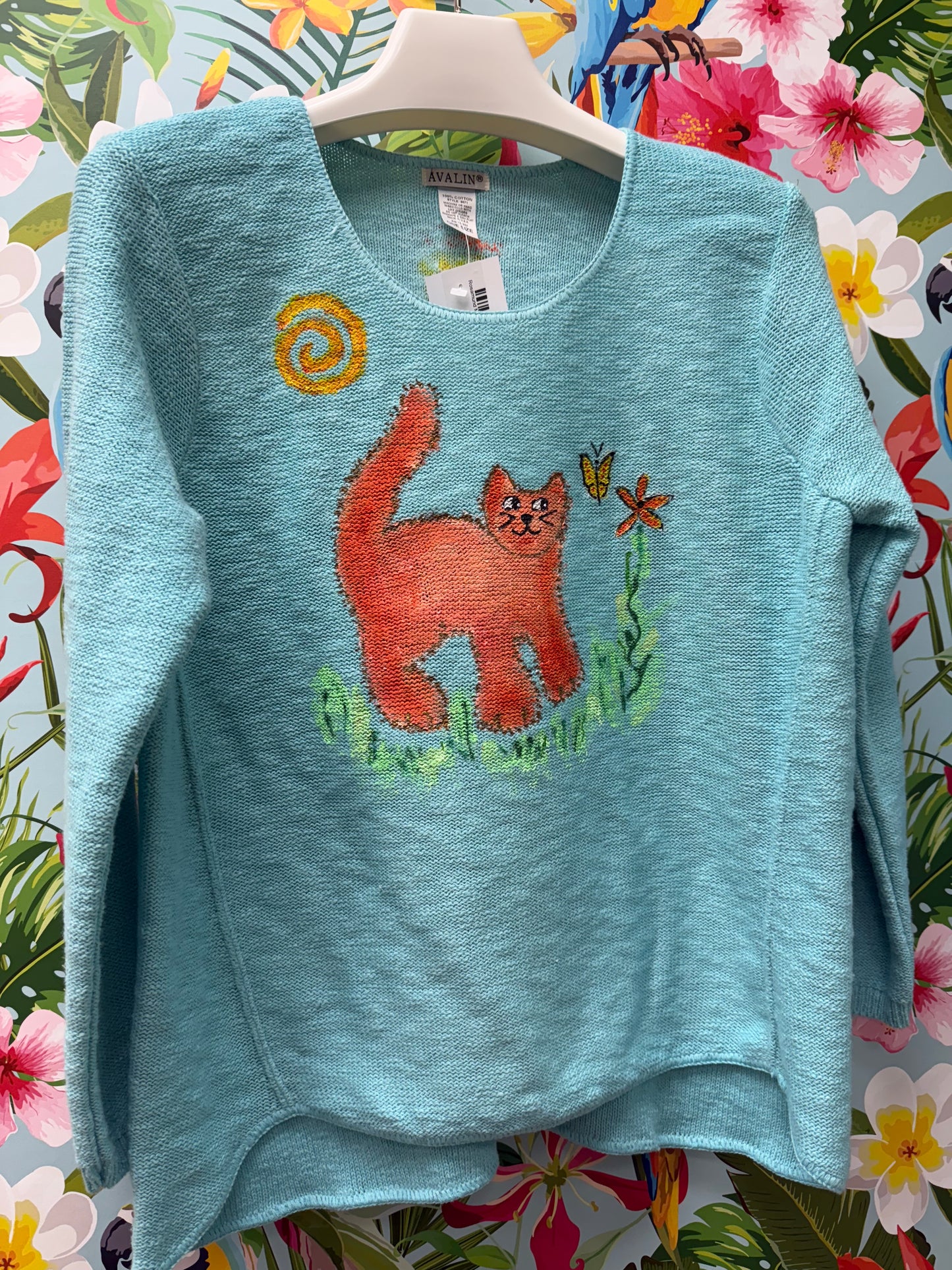 Rosamund Merrill Field of Dreams Cat Painted Sweater