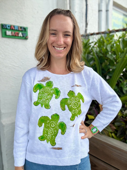 Rosamund Merrill Happy Friends Turtles Painted Sweater