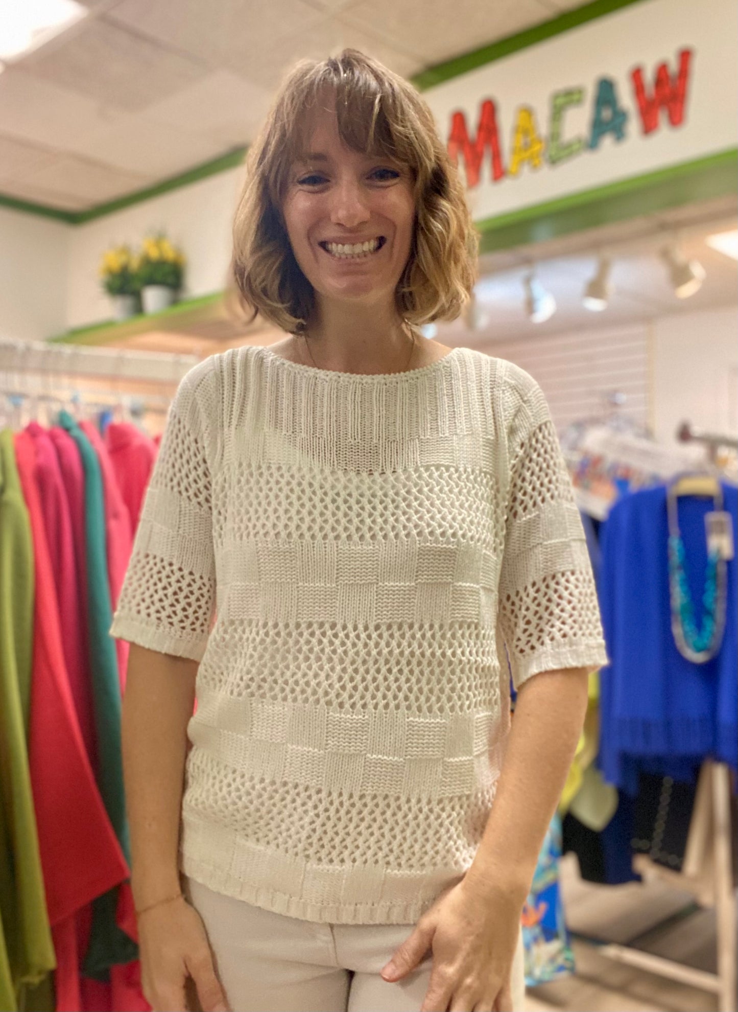 Marble 7820 Crochet Sweater Top Set