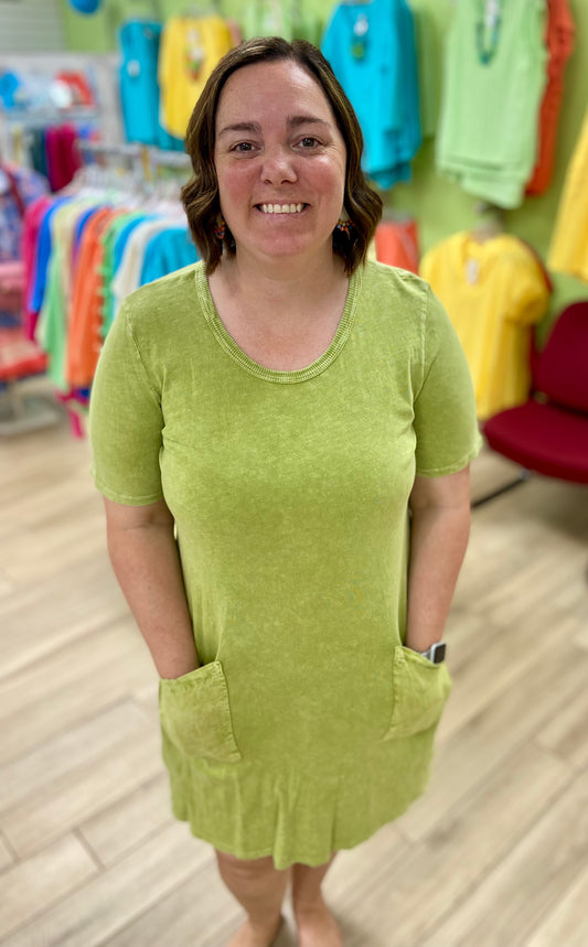 Jess & Jane M78 Solid Pocket Dress