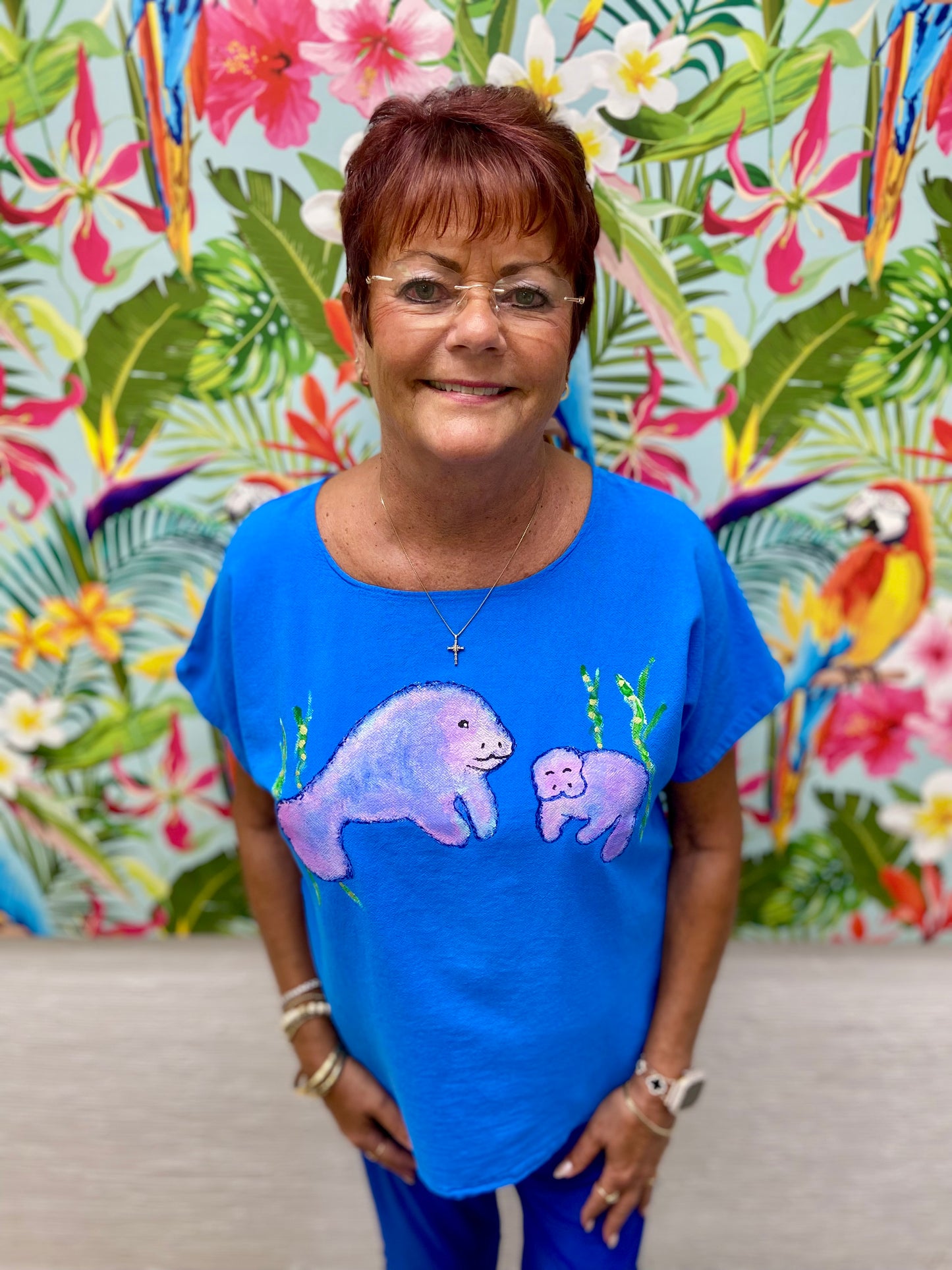 Rosamund Merrill Painted Manatee Momma Top