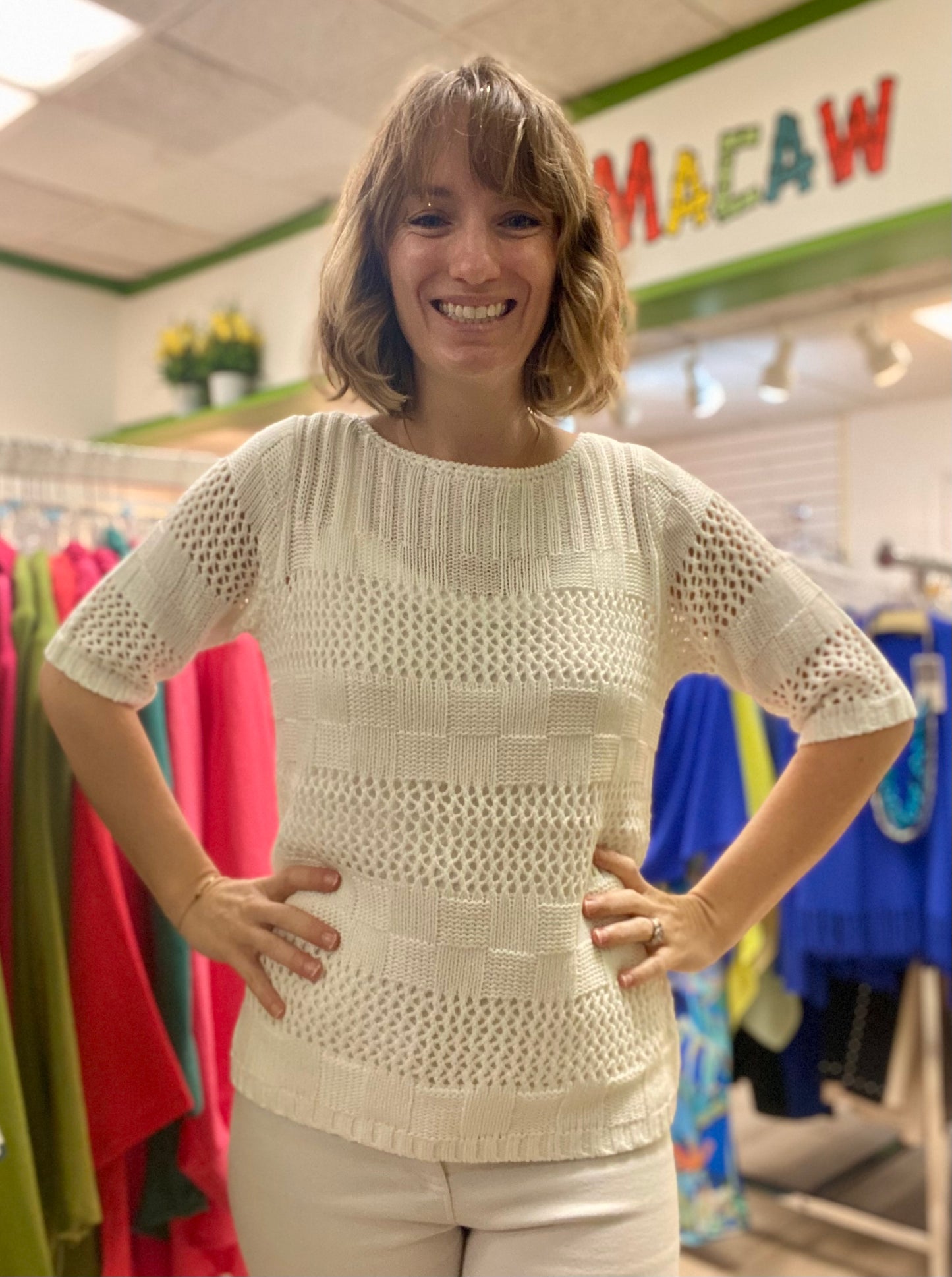 Marble 7820 Crochet Sweater Top Set