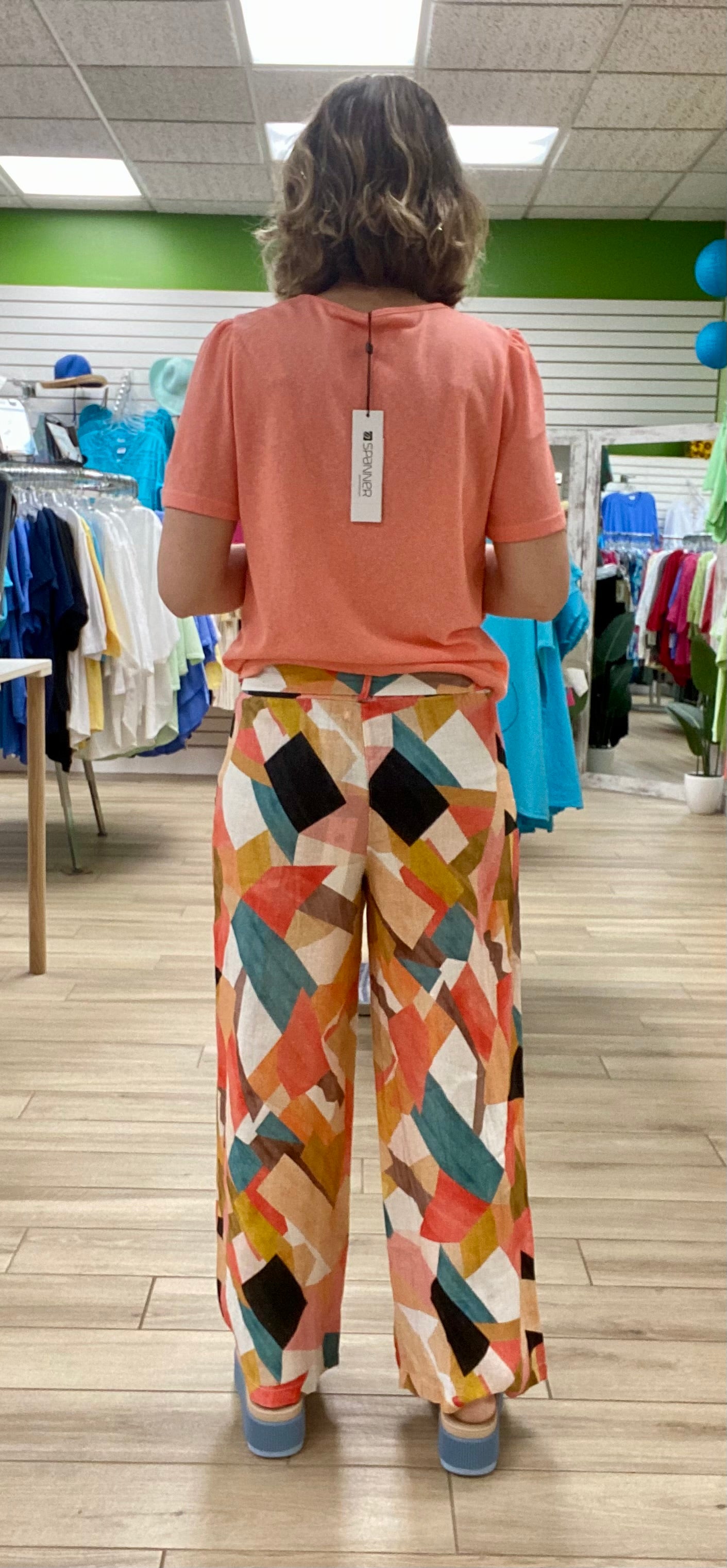 Spanner 225117 Geo Print Linen Pant