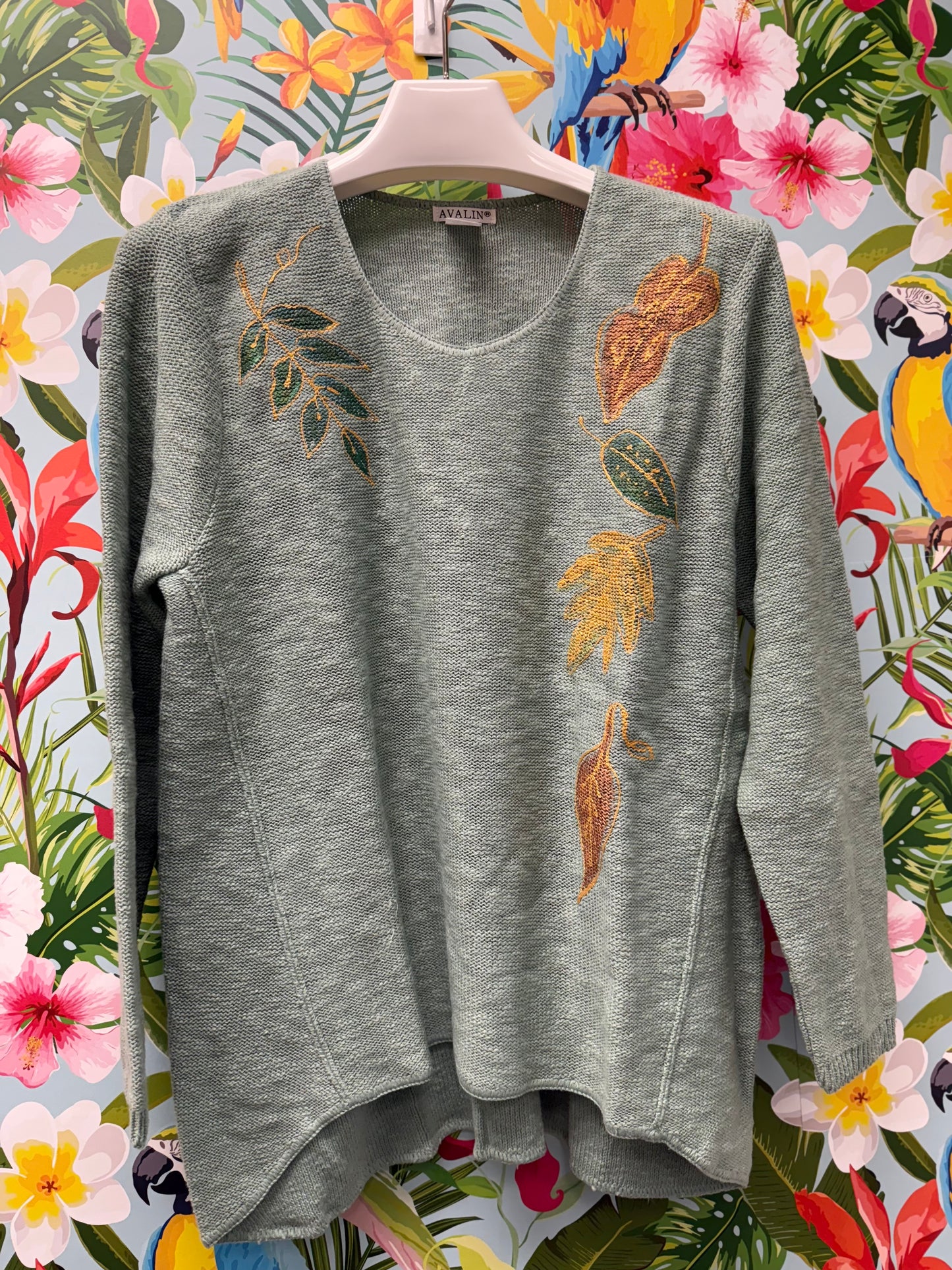Peg Painted Sweater - Falling Leaves
