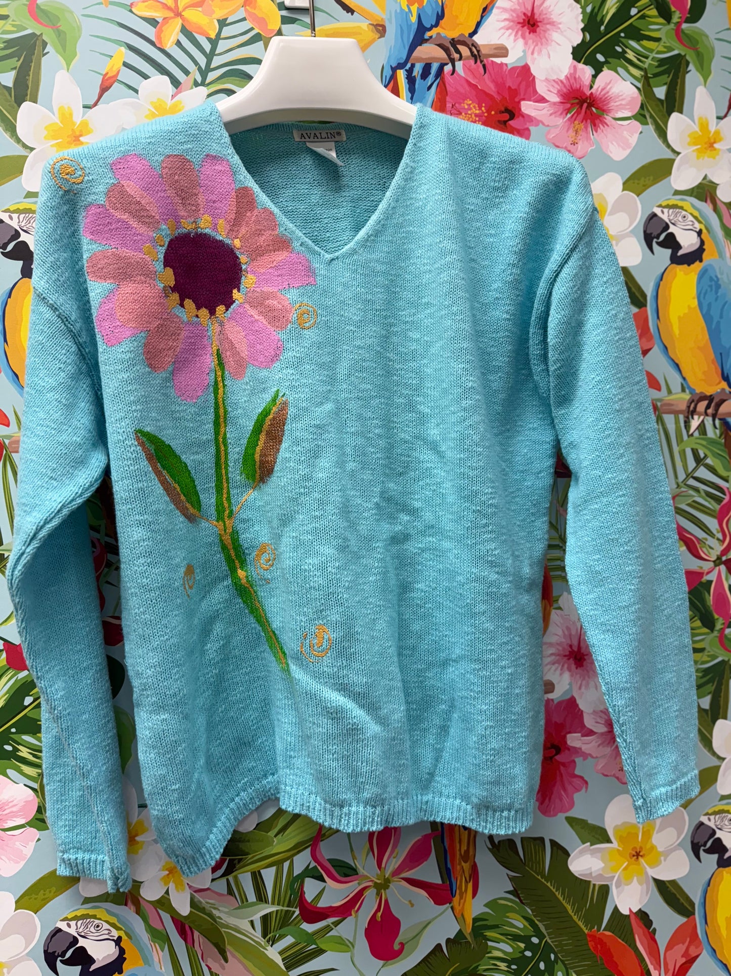 Peg Peach Petals Painted Sweater