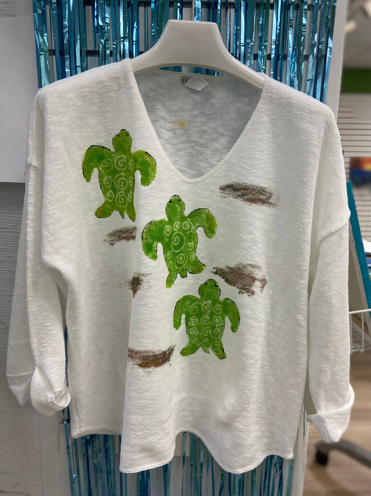 Rosamund Merrill Happy Friends Turtles Painted Sweater