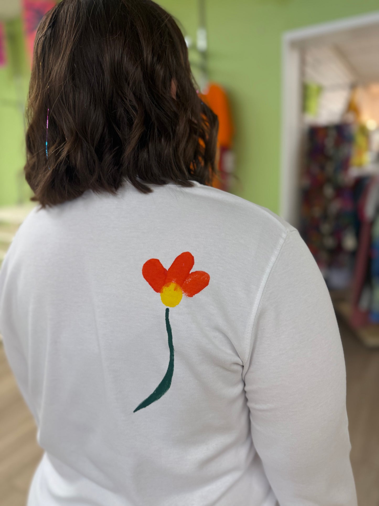 Peg Painted Solo Side Flower Top