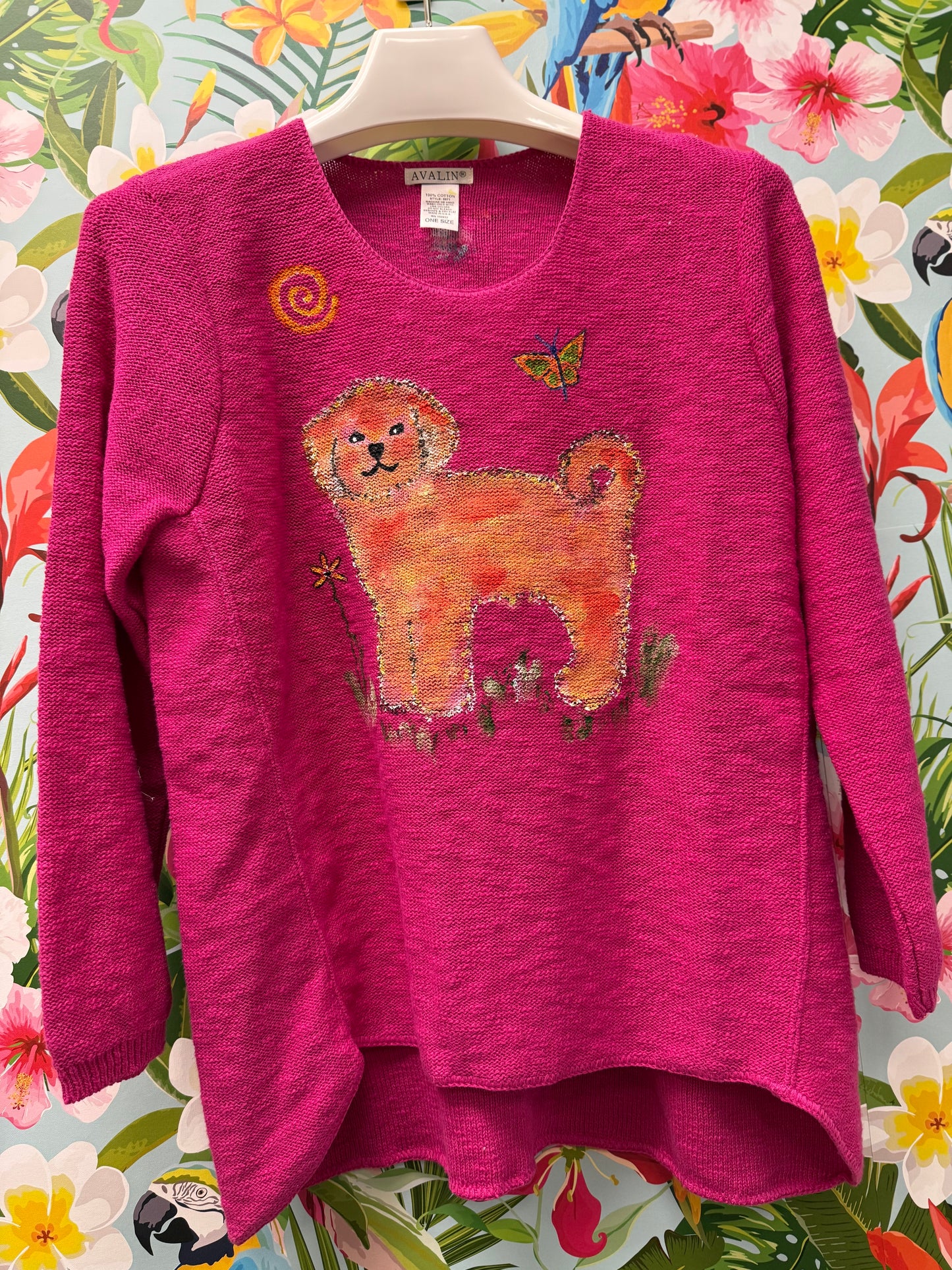 Rosamund Merrill Field of Dreams Dog Painted Sweater