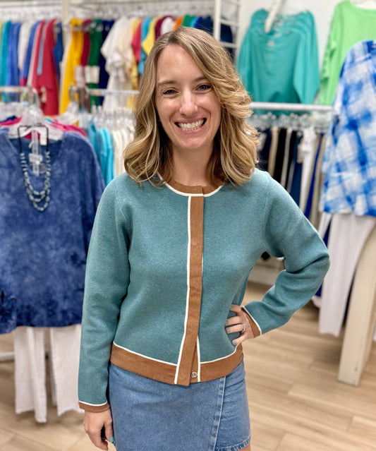 Marble 8108 Trim Cardigan