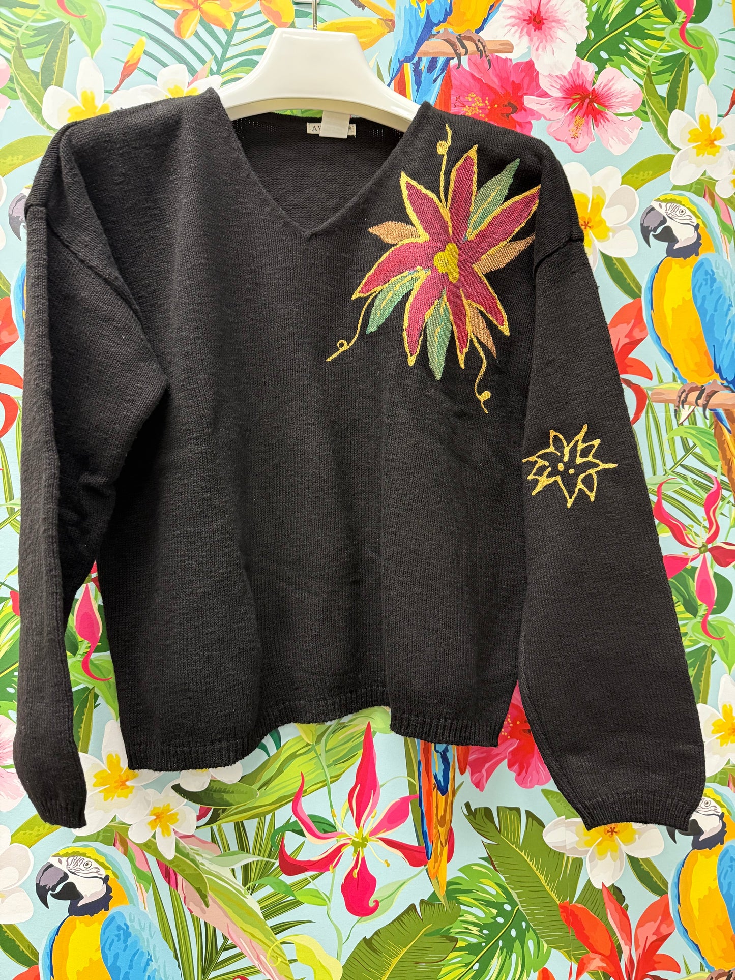Peg Painted Poinsettia Sweater