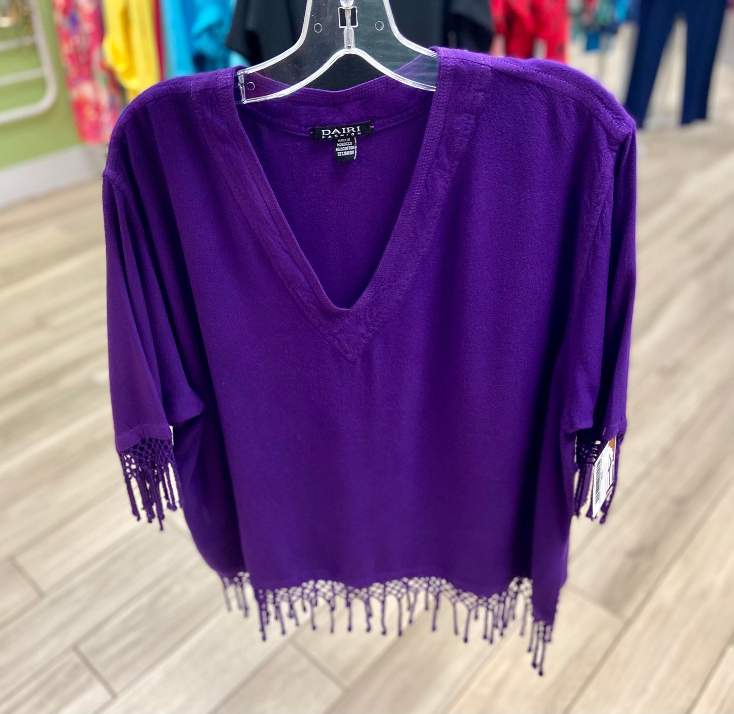 Dairi 2340V One Size Fringe Top